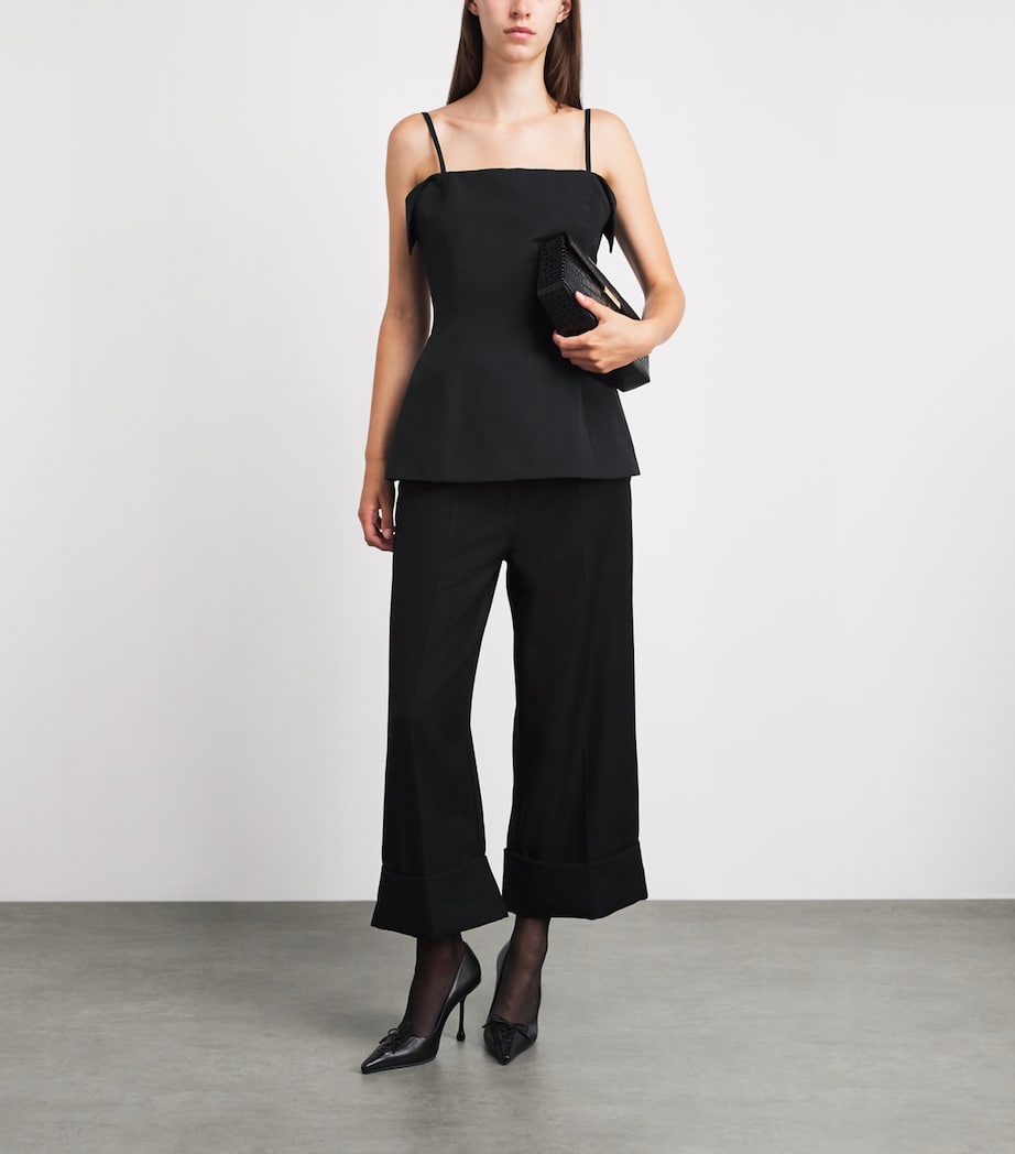FFORME Womens Cotton-Silk Sola Bustier Top Black Image 2