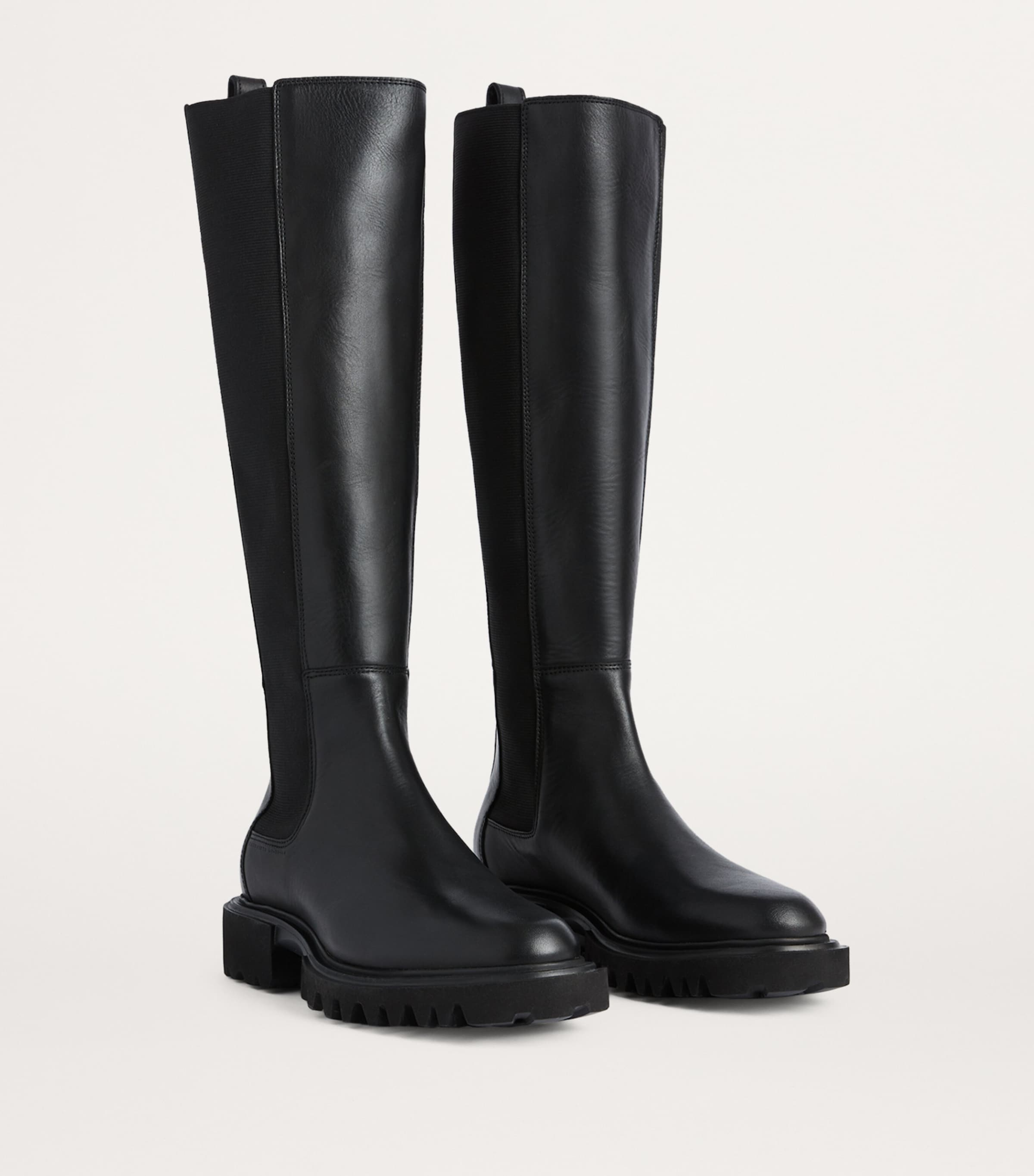 Leather Maeve Knee-High Boots BLACK Image 3
