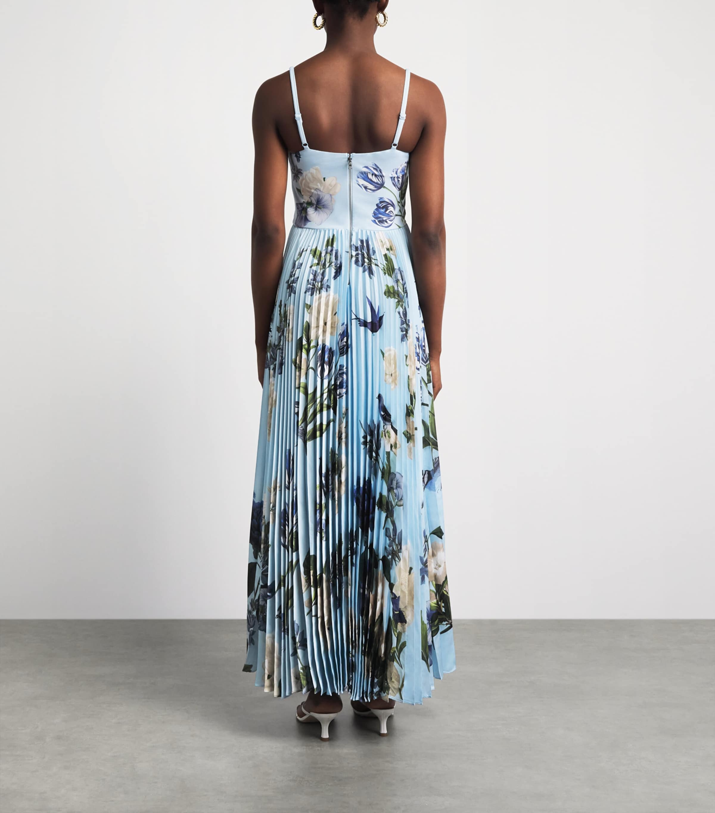 Alice+Olivia Womens Pleated Carolyn Maxi Dress Fly Away Image 4