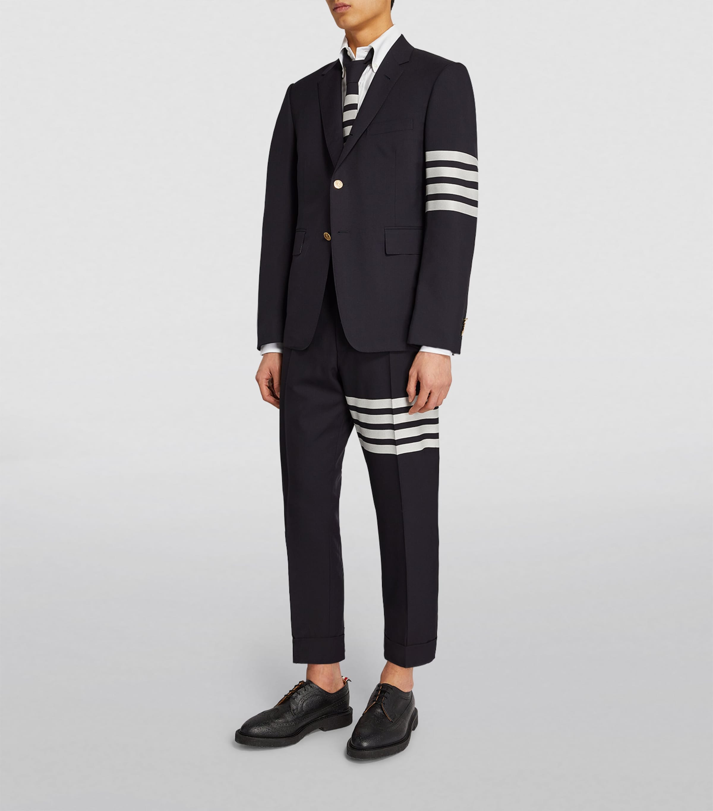 Wool 4-Bar Stripe Blazer NAVY Image 2