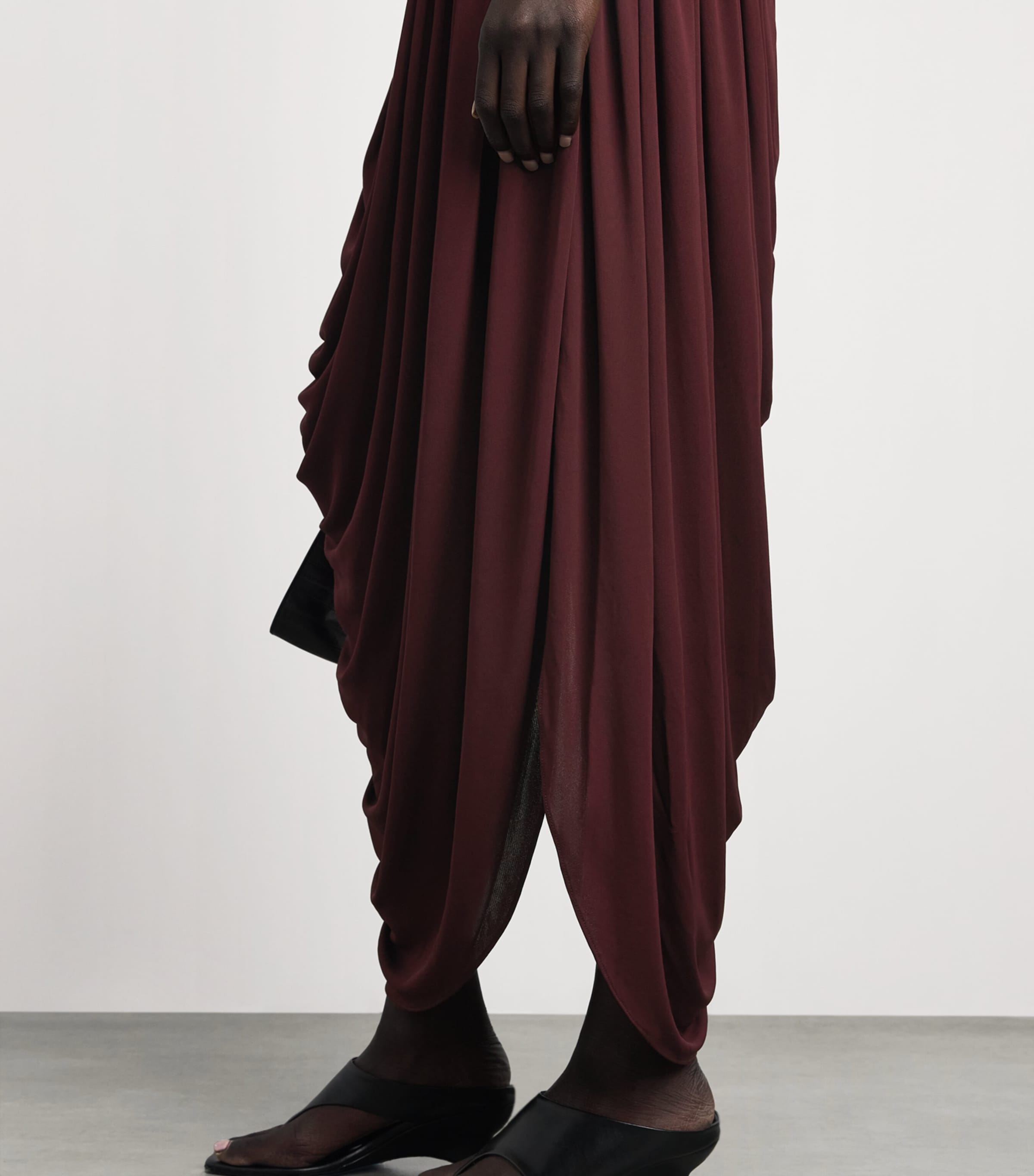 Brandon Maxwell Womens One-Shoulder Mila Maxi Dress Merlot Image 3