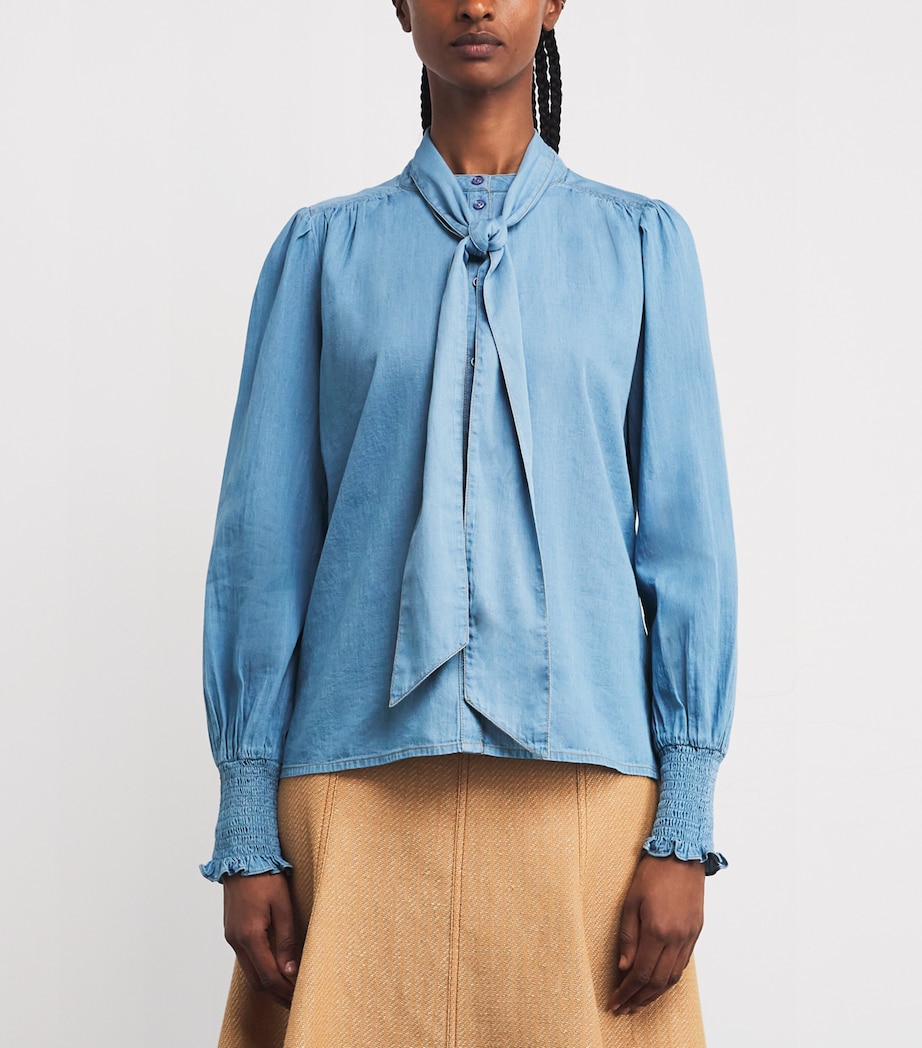 Cotton Chambray Blouse CHAMBRAY BLUE Image 3