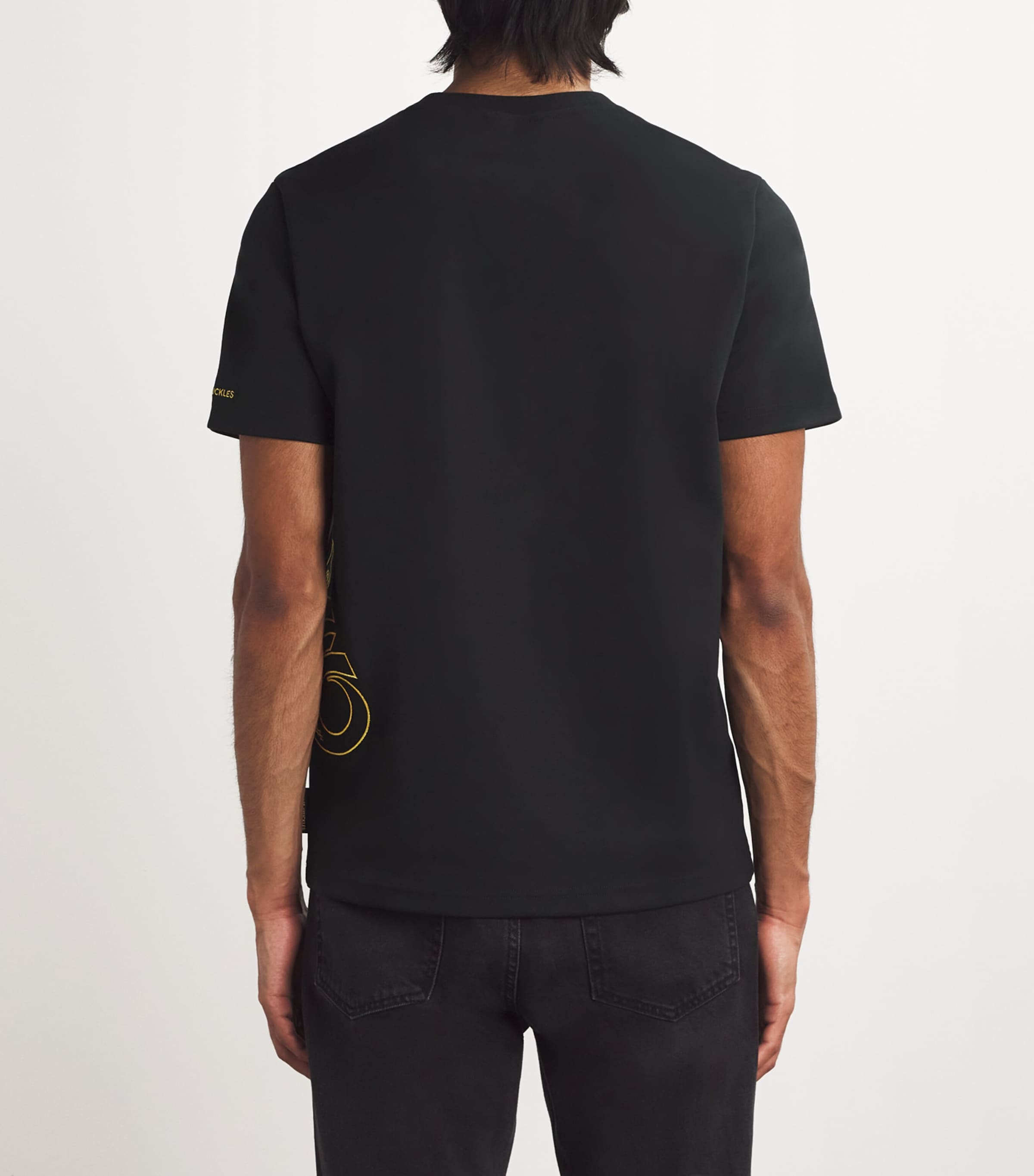 Moose Knuckles Mens Snake Logo Print T-Shirt Black Image 4