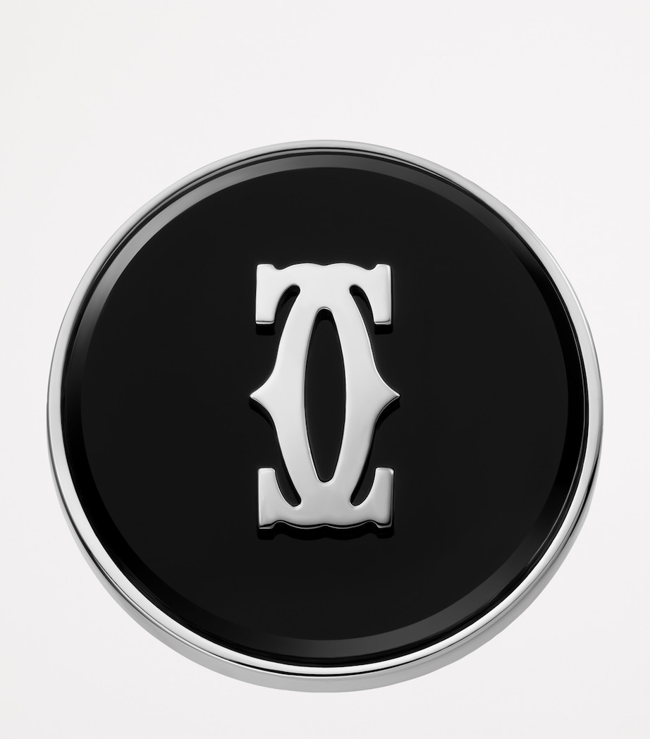 Sterling Silver Double C de Cartier Cufflinks SILVER AND BLACK Image 3