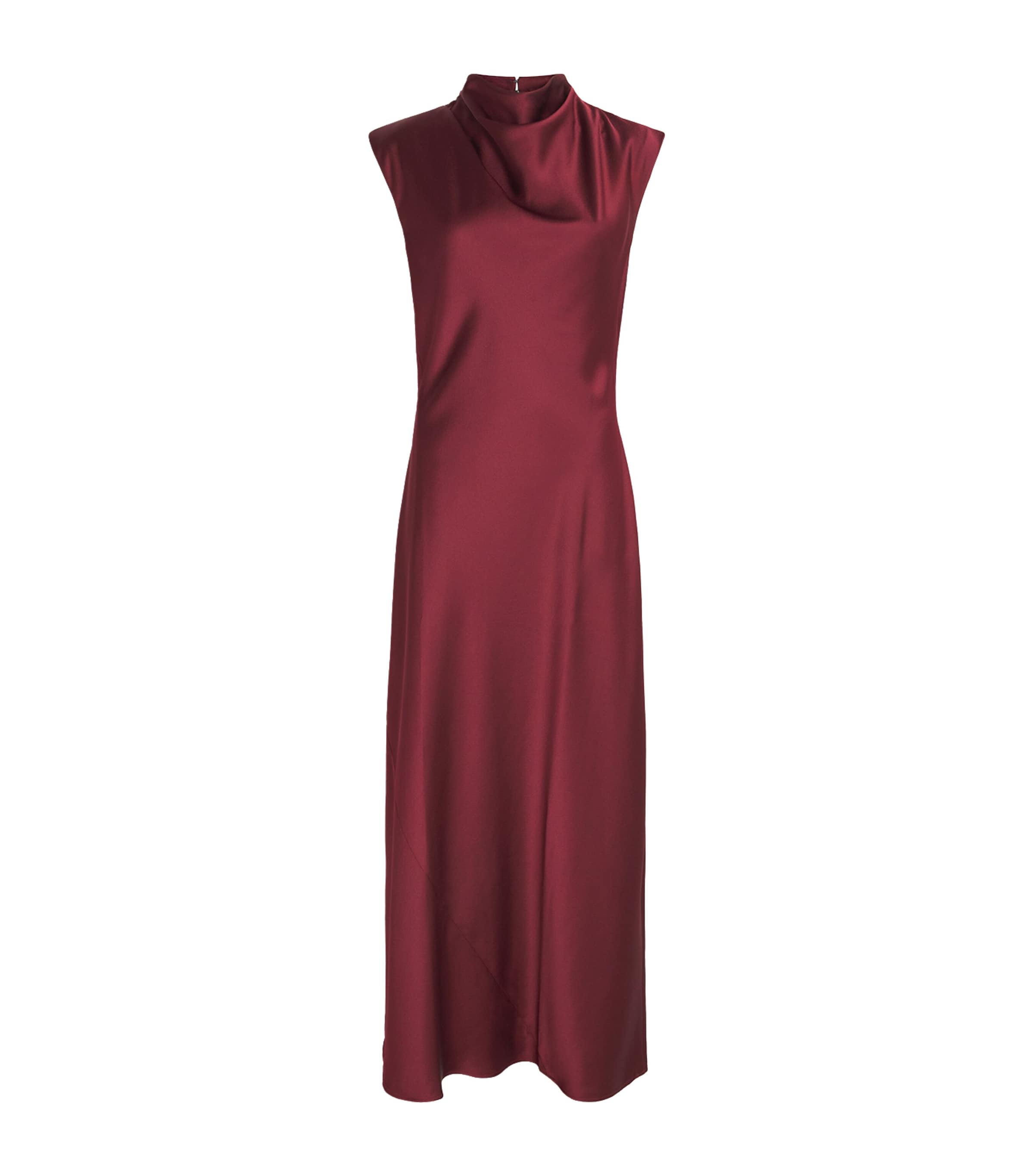 Me+em Satin Draped Maxi Dress In Red