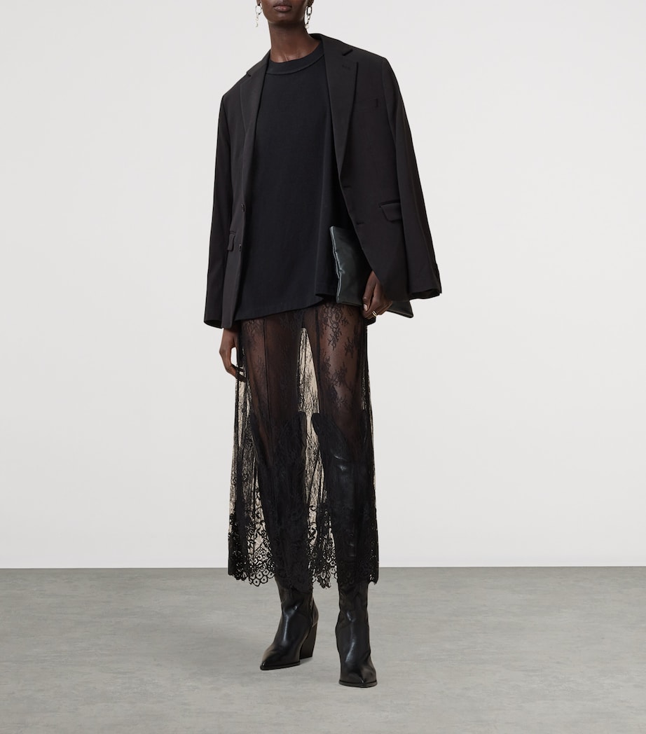 Lace Arran Maxi Skirt BLACK Image 4