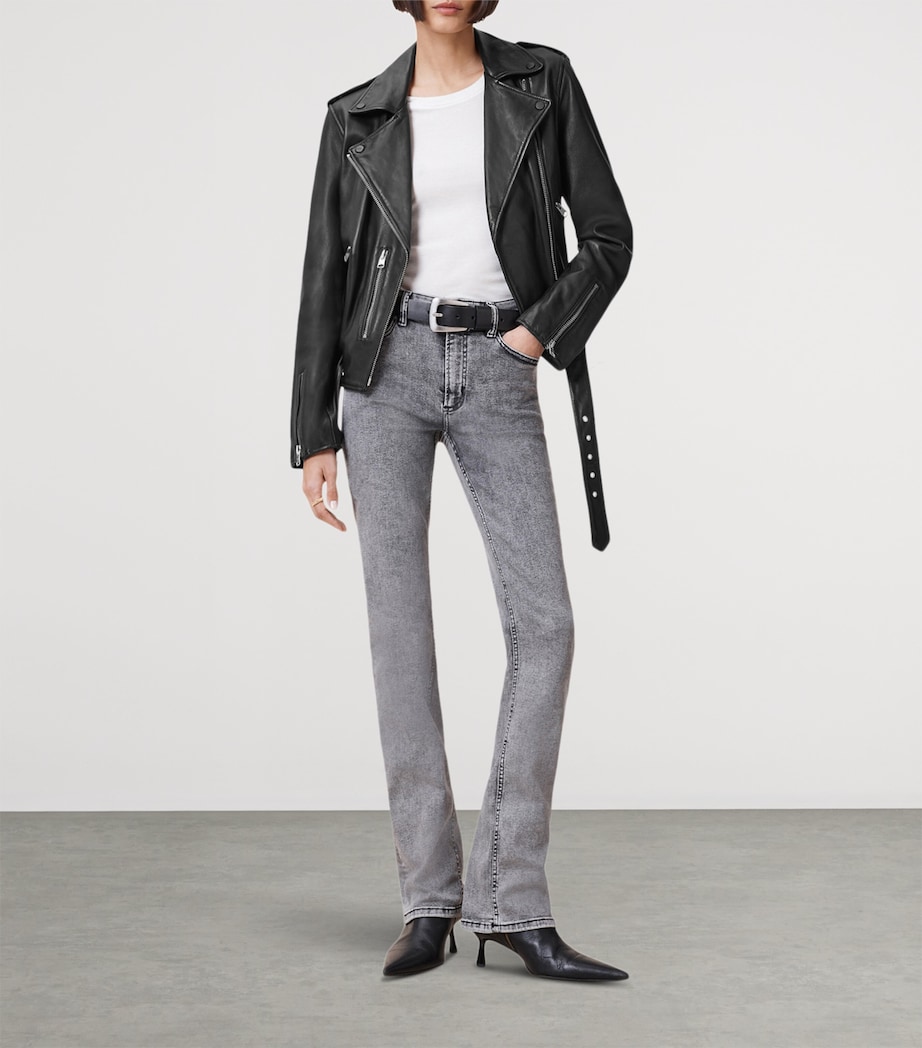 Leather Balfern Biker Jacket BLACK Image 2