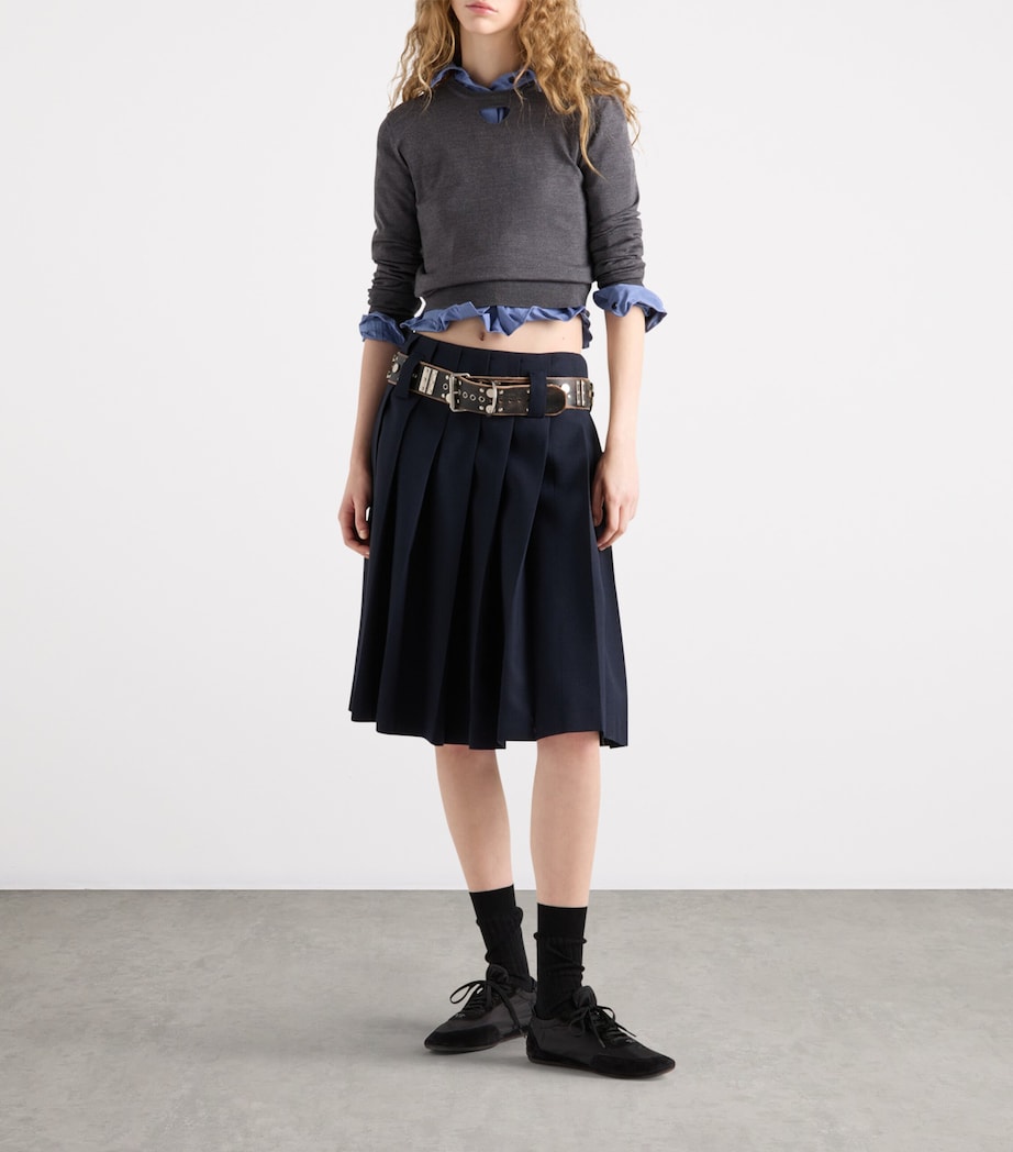 Virgin Wool Triangle Cut-Out Sweater F0031 Image 2