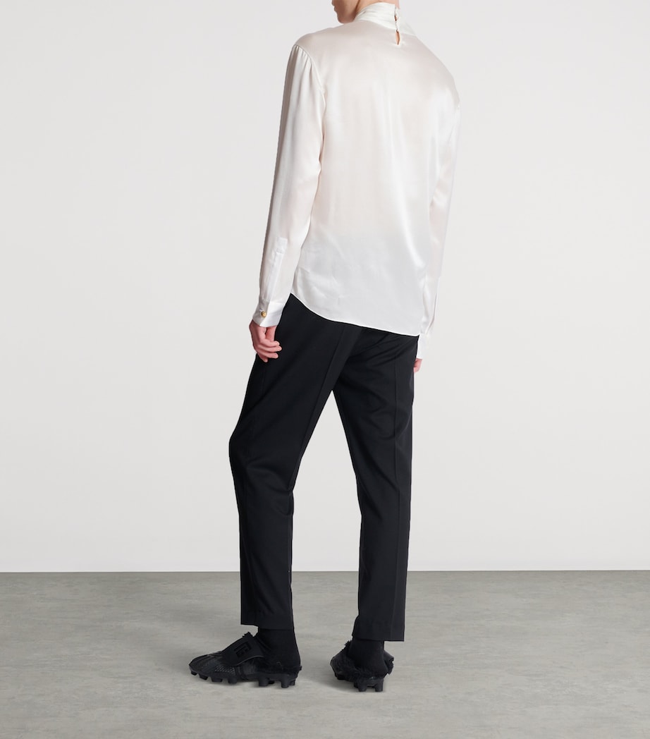 Silk Crossover-Neck Shirt 0FA BLANC Image 3