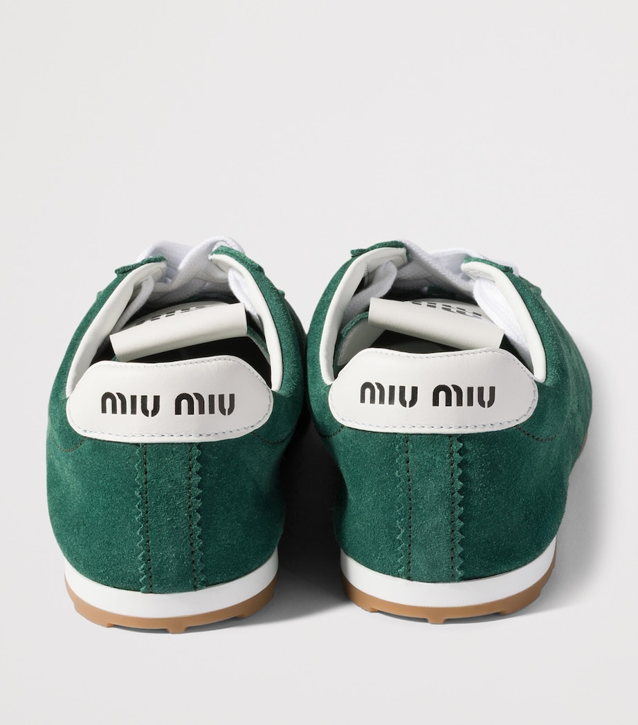 Miu Miu Suede Plume Sneakers Green Image 3