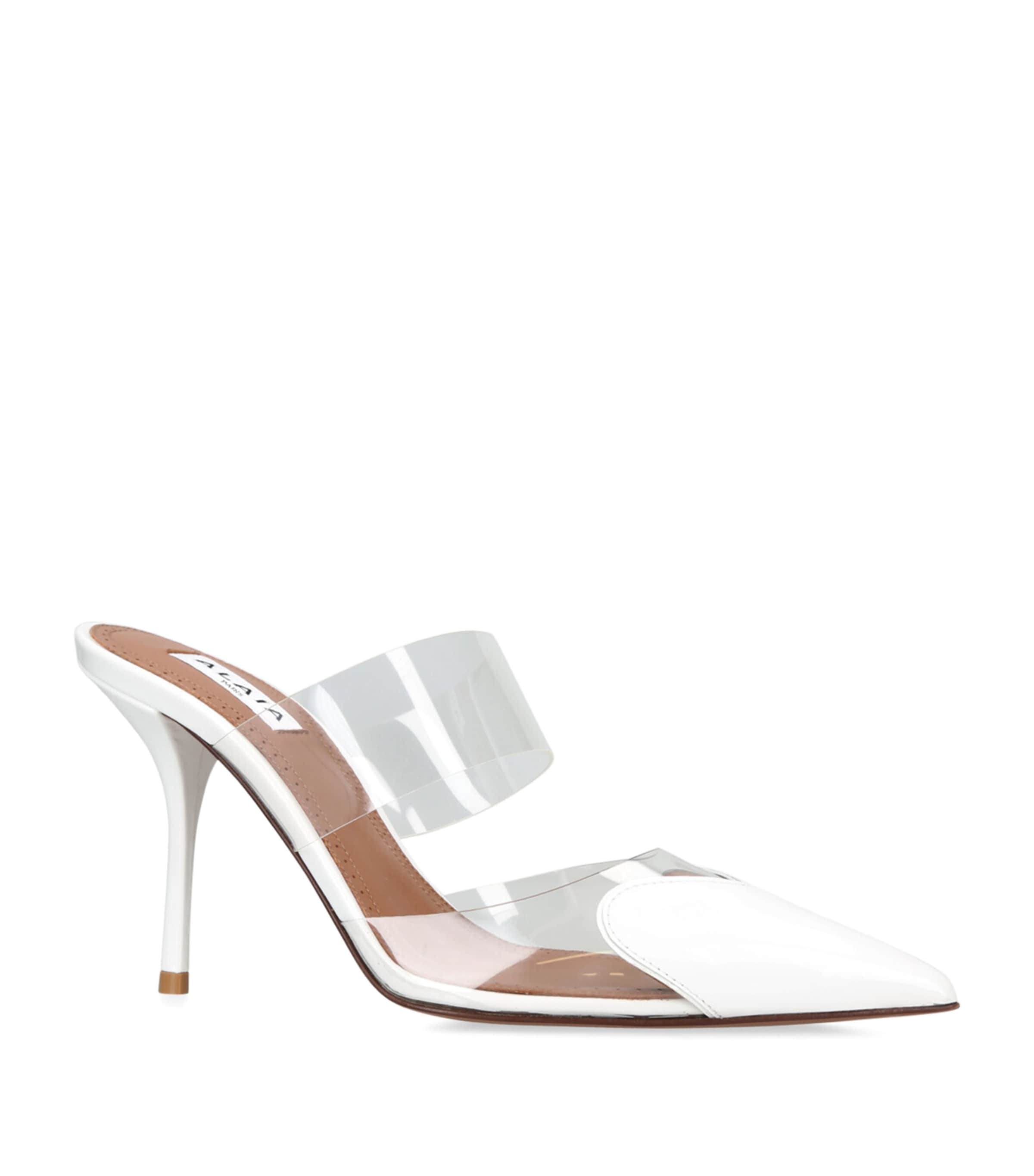 Leather Coeur Mules 90 WHITE Image 3