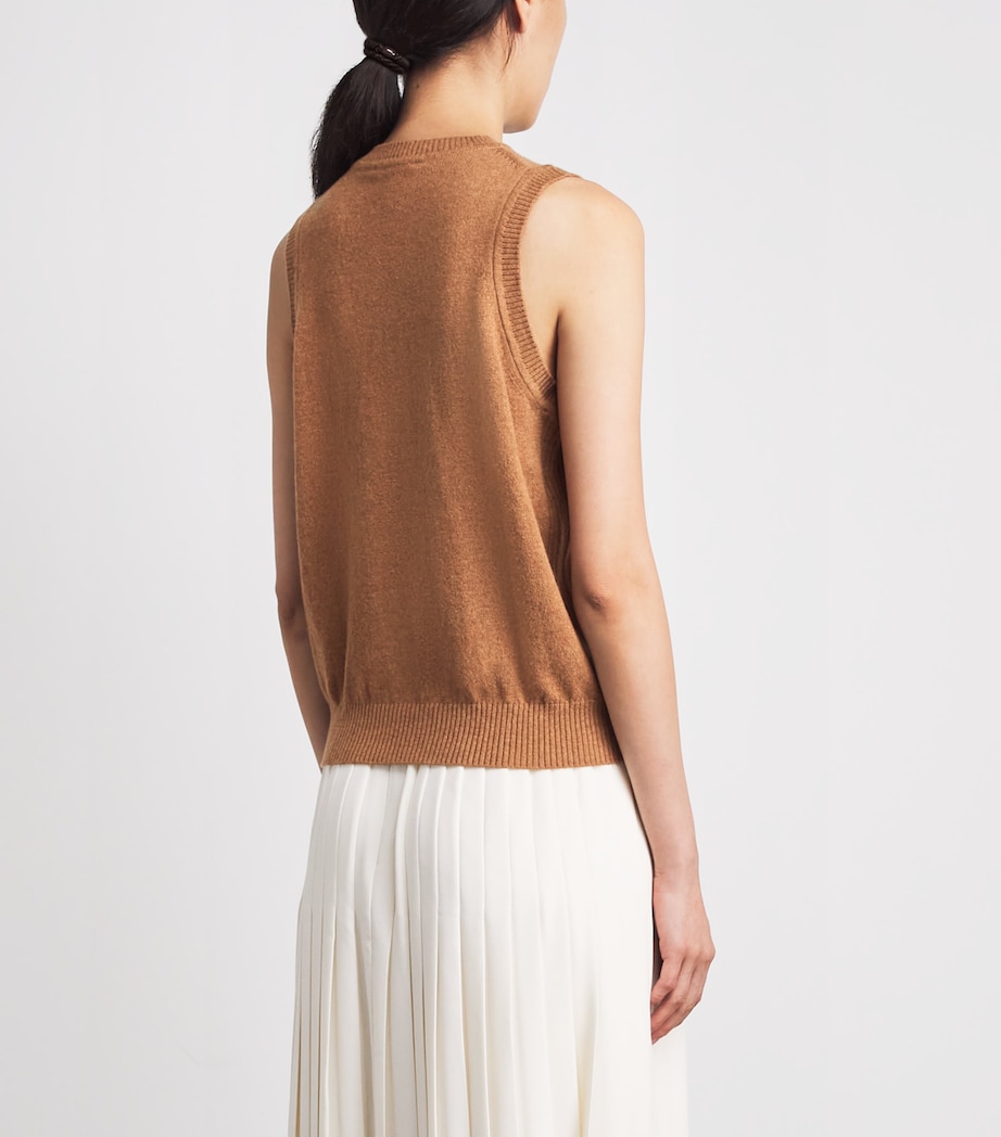 ME+EM Womens Cashmere V-Neck Sweater Vest Caramel Melange Image 5