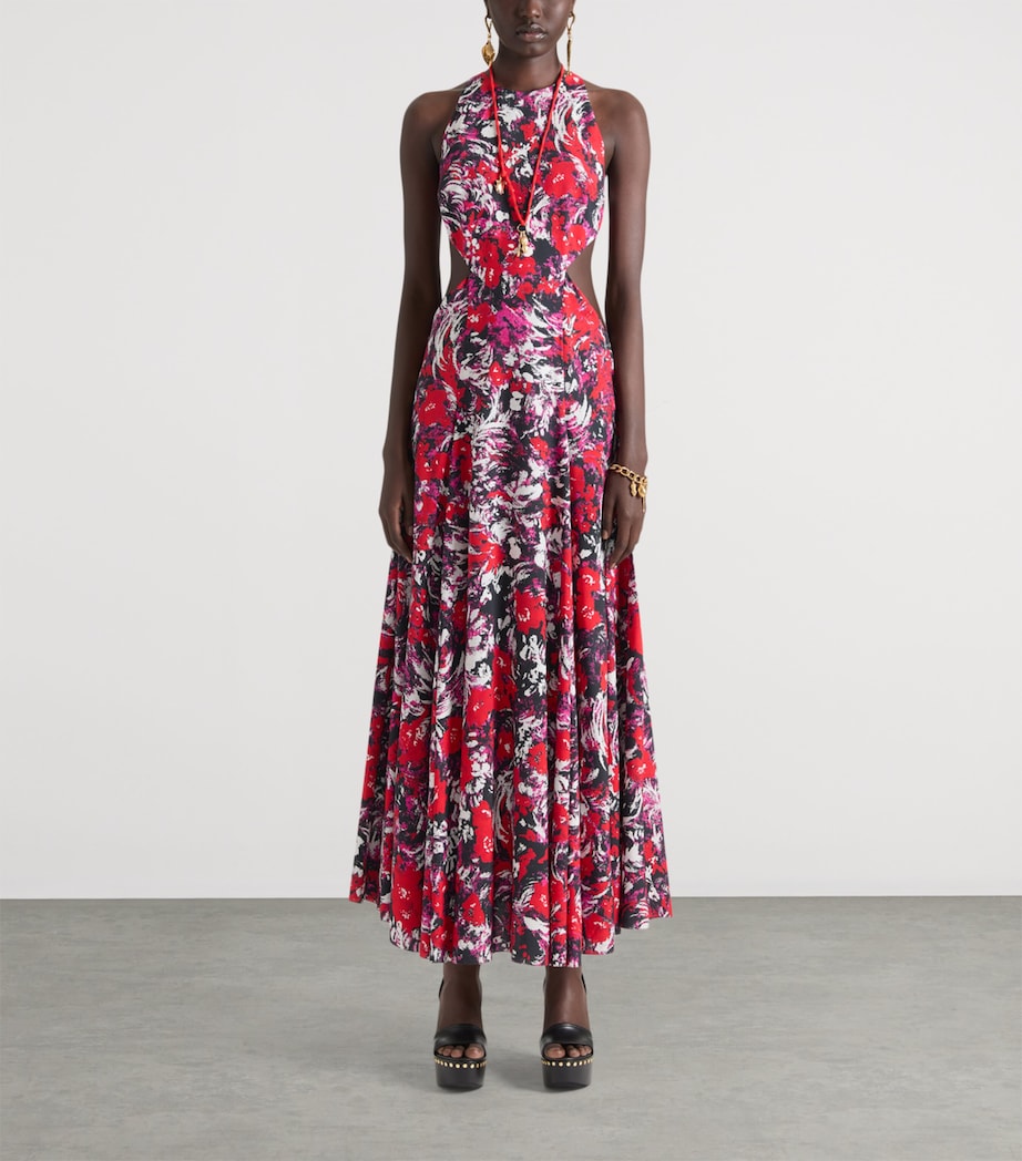 Patterned Cut-Out Maxi Dress FUCHSIA Image 2