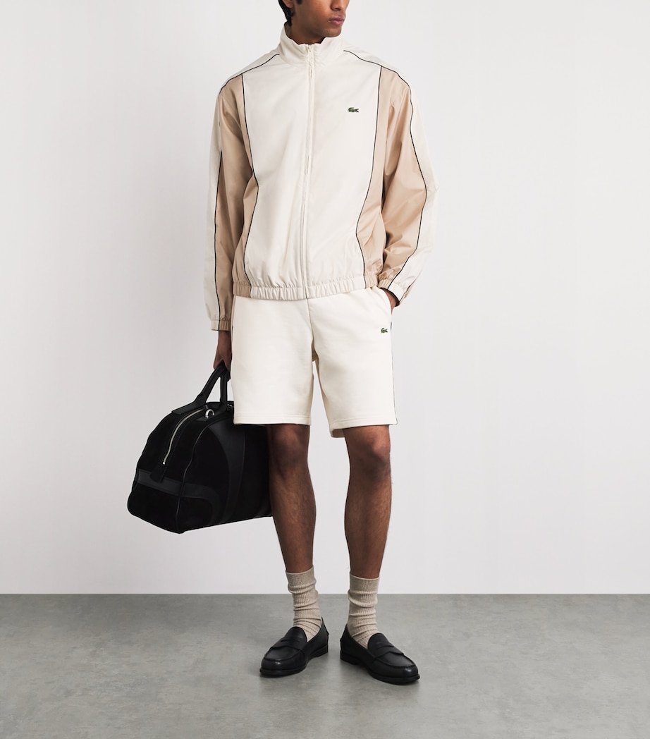 Lacoste Mens Jersey Colour-Block Sweatshorts Beige Image 2