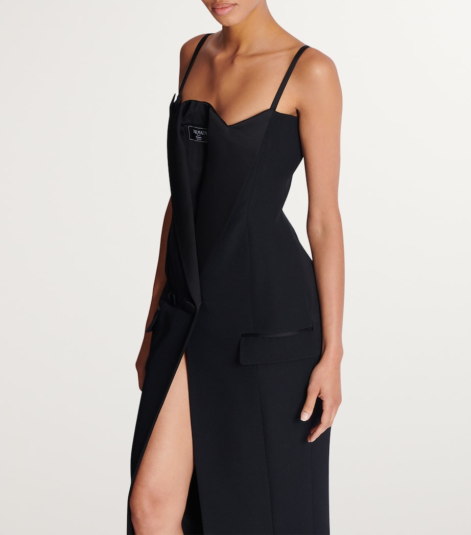 Wool Jacket-Effect Maxi Dress 0PA NOIR Image 7