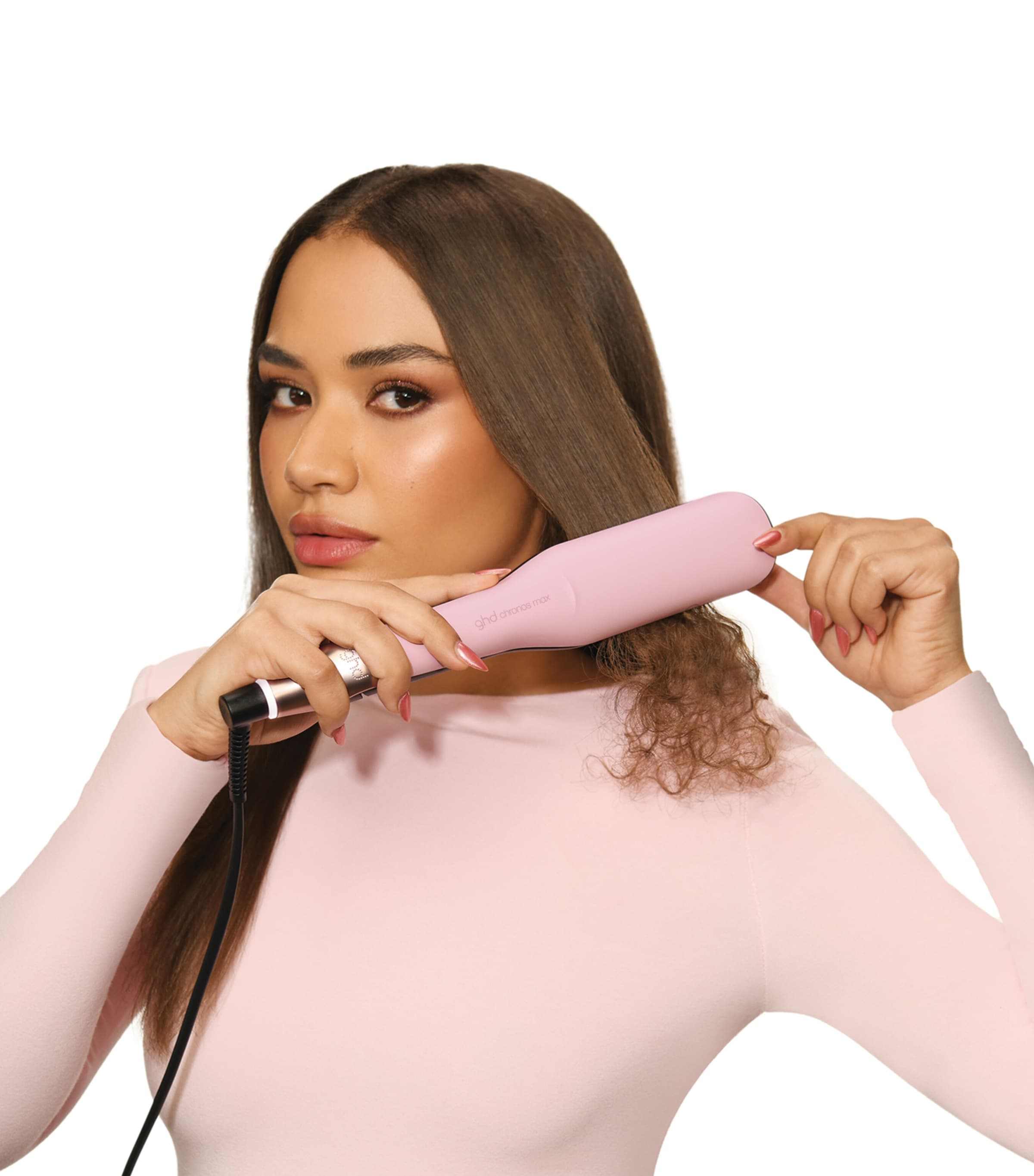 ghd Pink Collection Chronos Max Wide Plate Hair Straightener Pink Image 4