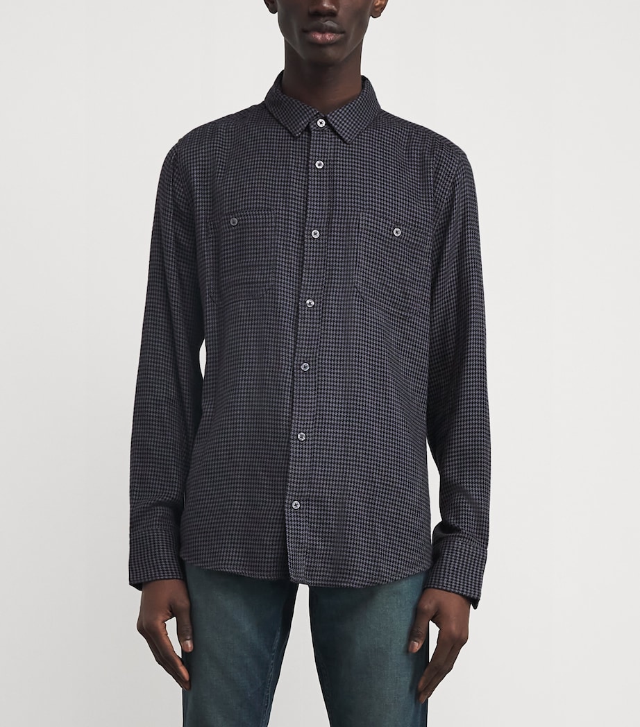 Cotton-Blend Check Everett Shirt DARK NAVY / BLUE ASH Image 3
