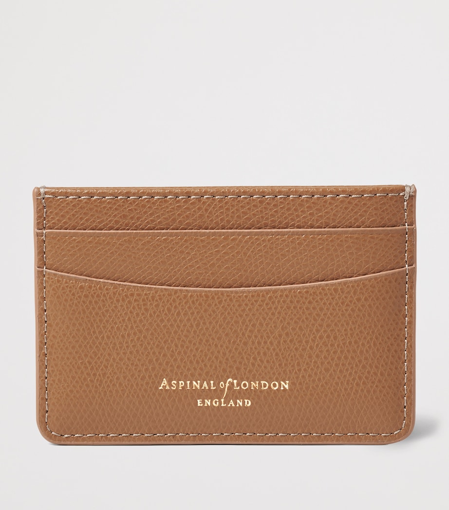 Aspinal Of London Leather Logo Card Holder Caramel Image 2