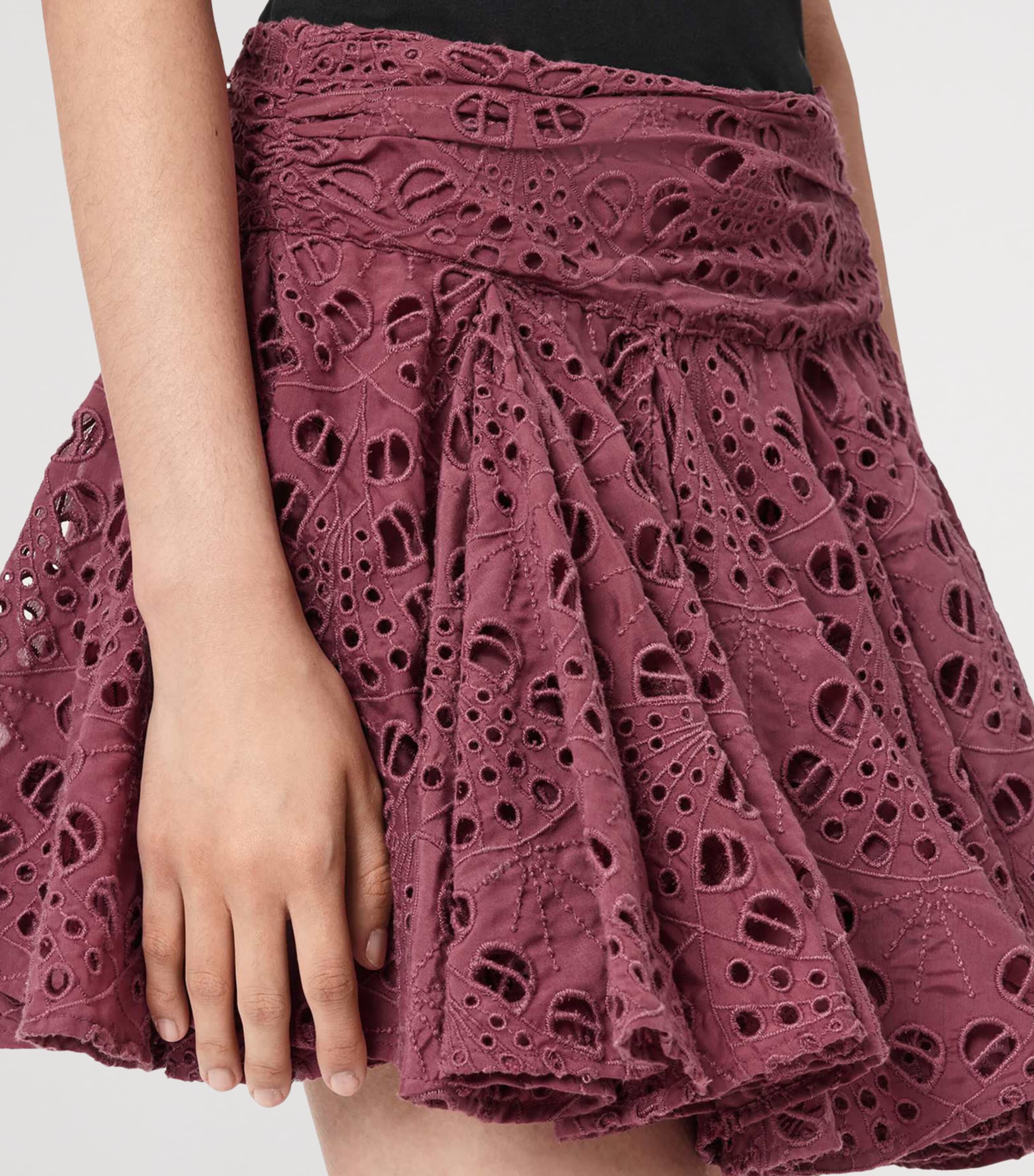 AllSaints Womens Dotty Mini Skirt Raspberry Pink Image 5