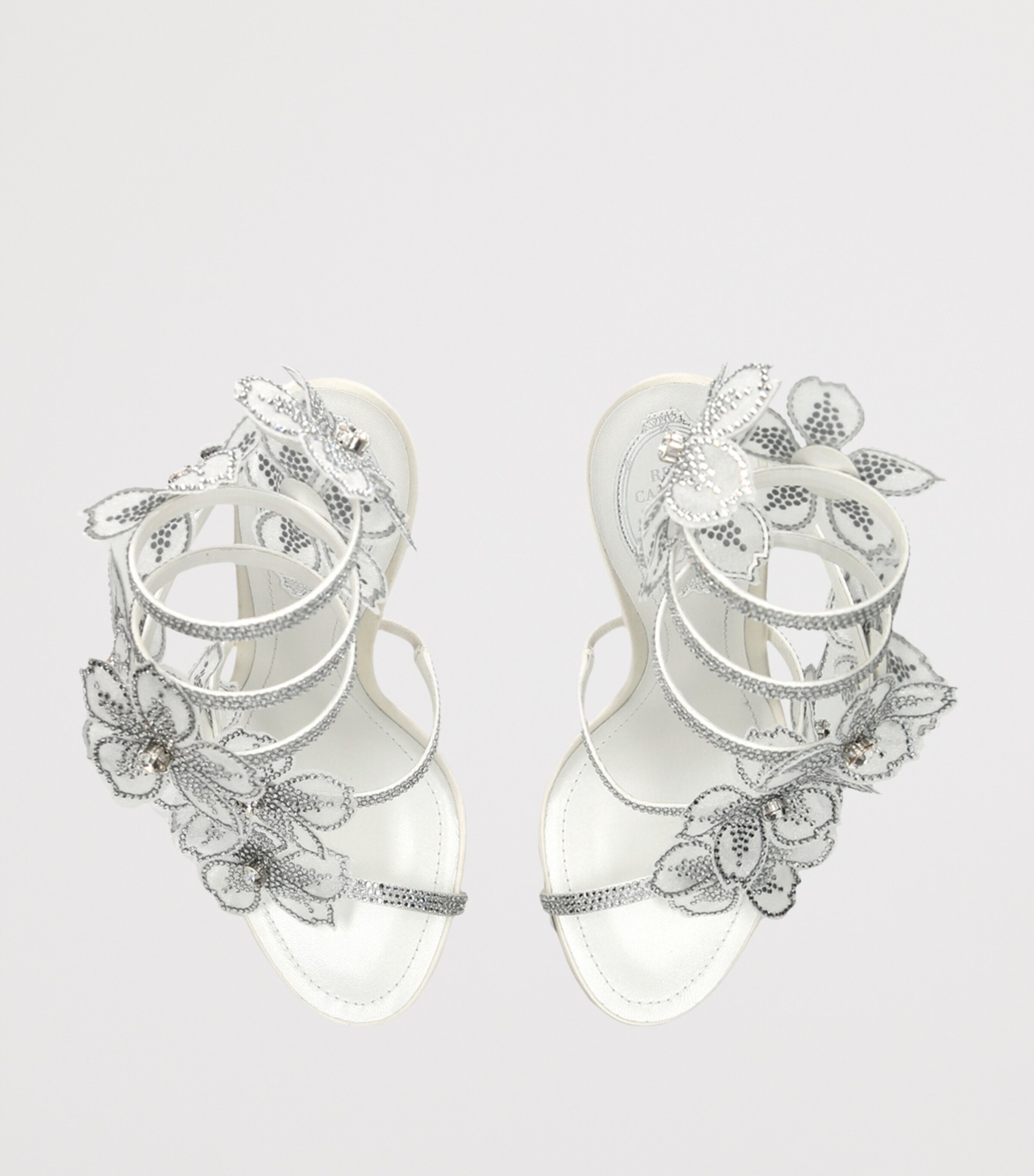 Satin Floral Cleo Sandals 105 WHITE Image 4