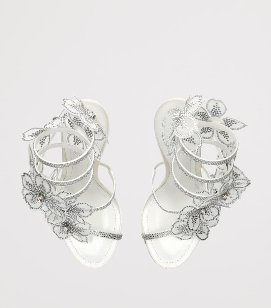 Satin Floral Cleo Sandals 105 WHITE Image 4
