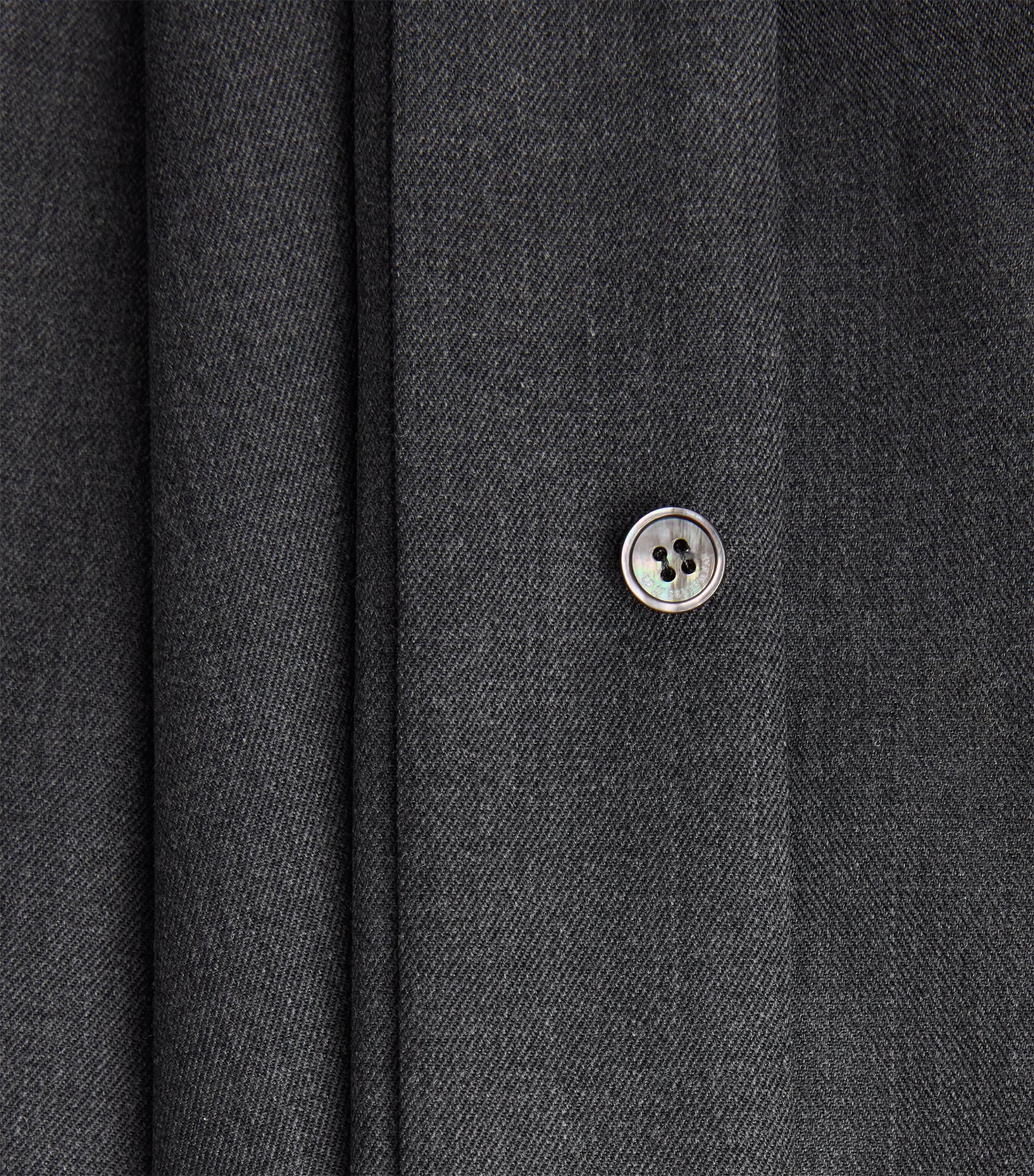 Le 17 Septembre Mens Wool-Blend Two-Pocket Overshirt Grey Image 6