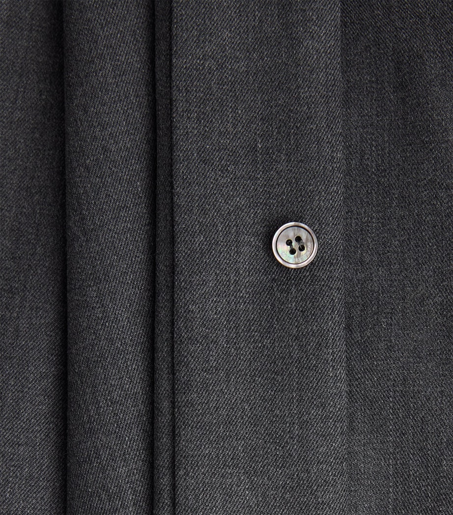 Le 17 Septembre Mens Wool-Blend Two-Pocket Overshirt Grey Image 6