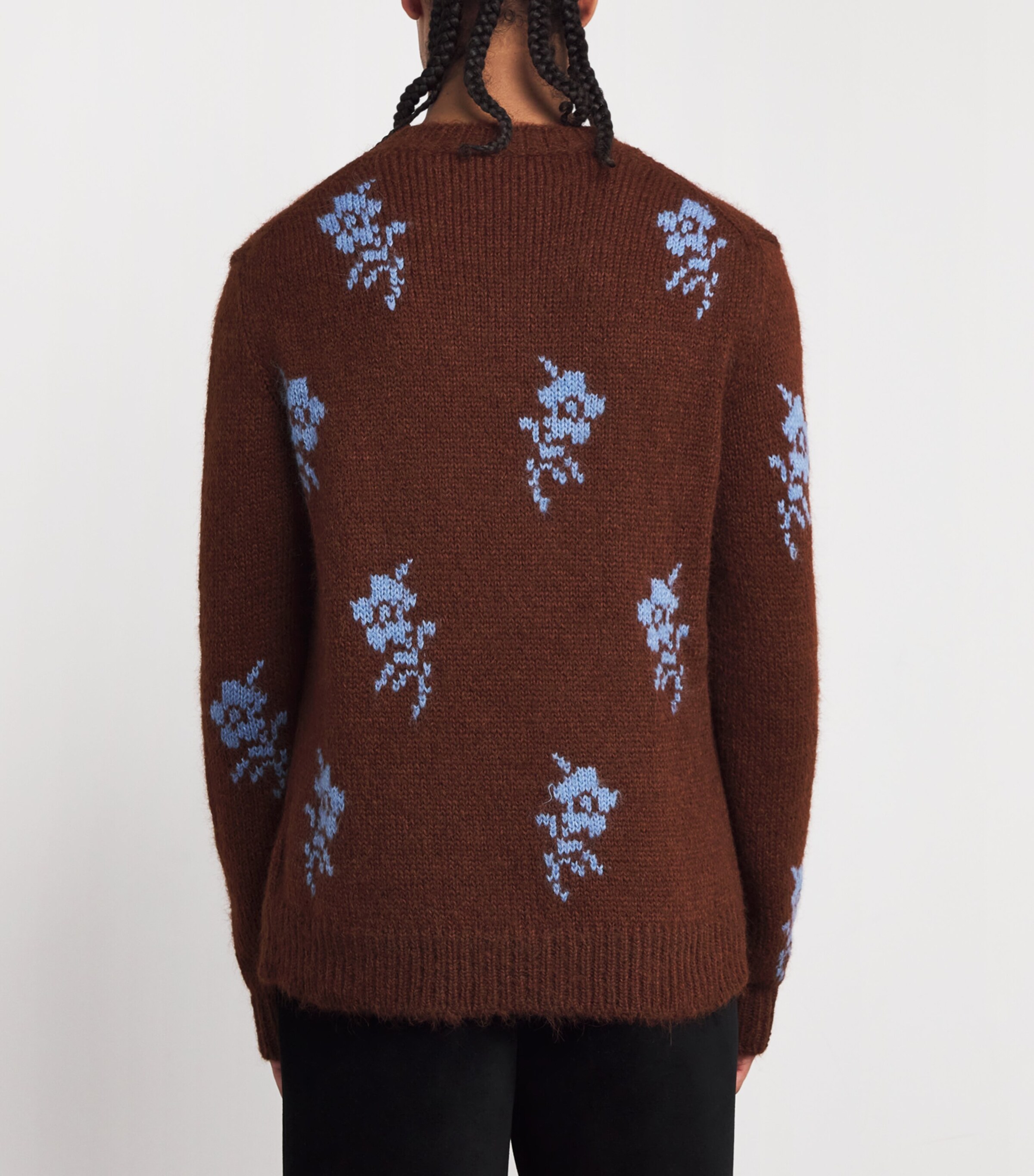 Jil Sander Mens Alpaca-Blend Intarsia Floral Sweater Shore Image 4