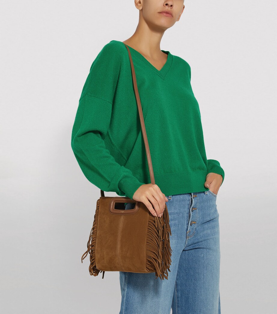Suede M Top-Handle Bag CAMEL Image 4