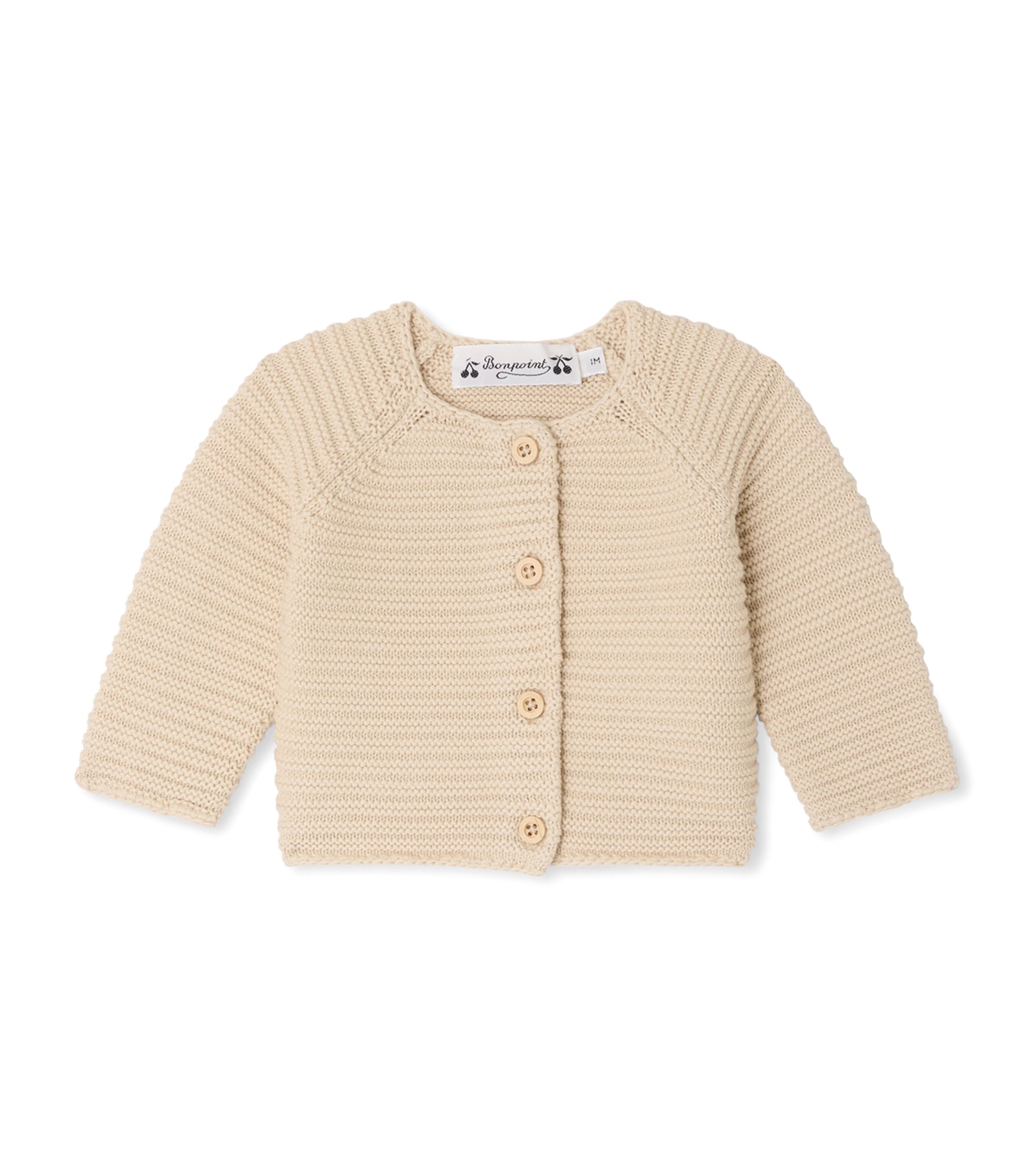 Bonpoint Cotton Cardigan (1-12 Months) Beige Image 1