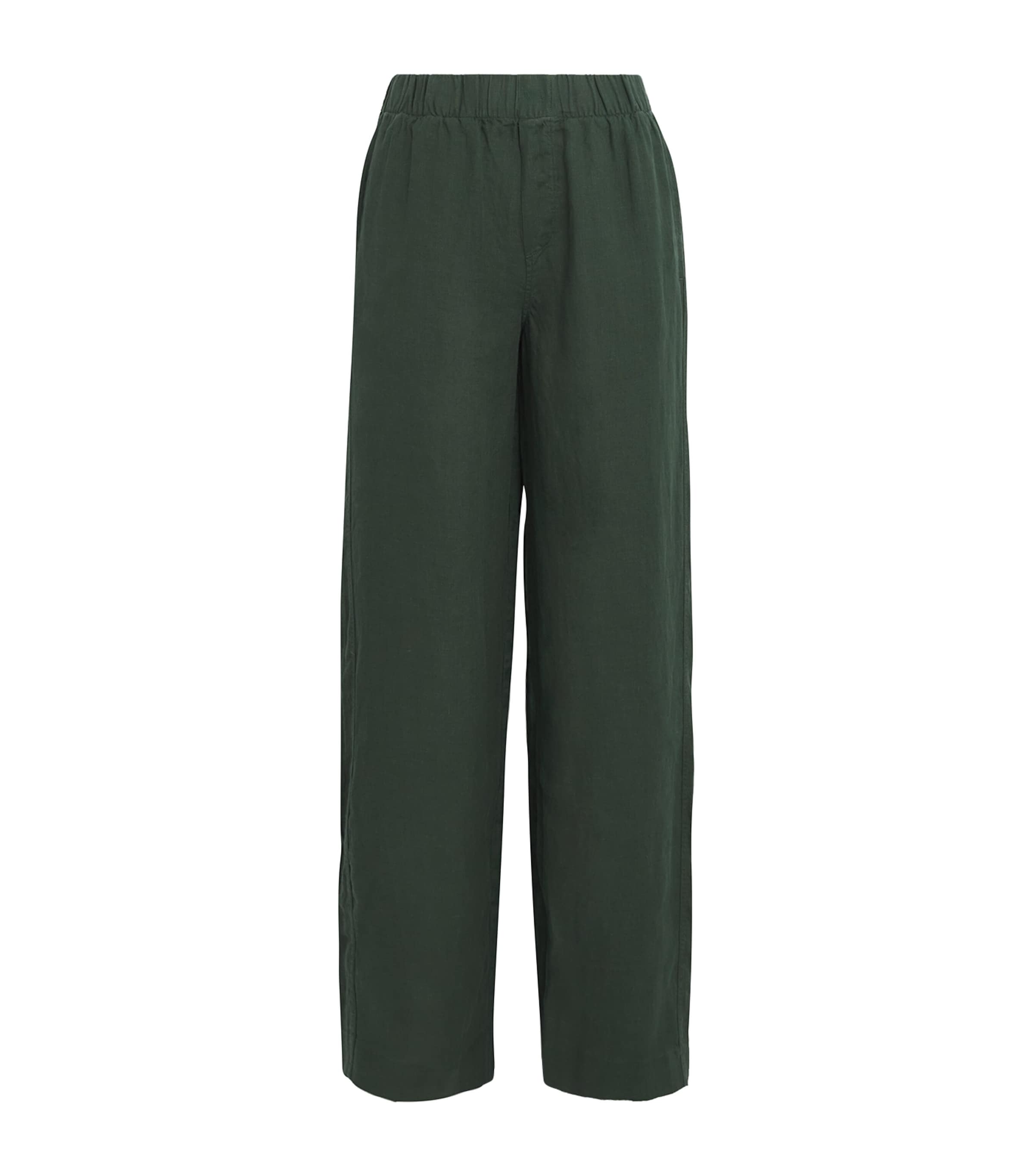 With Nothing Underneath Linen The Palazzo Trousers In Green