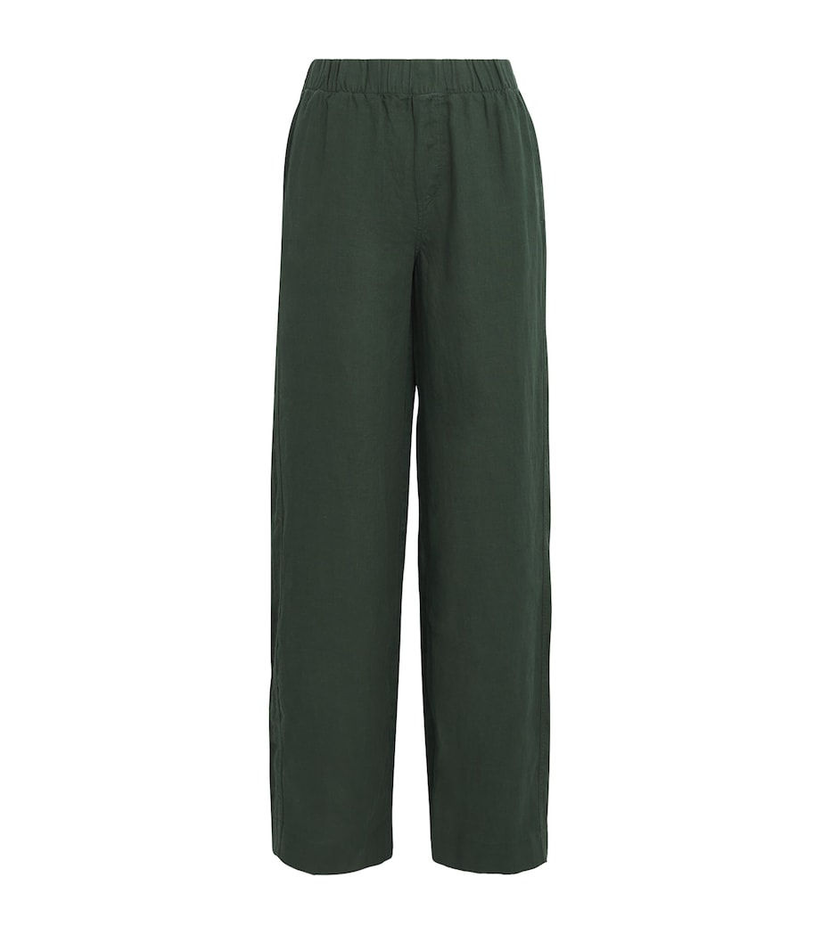 With Nothing Underneath Womens Linen The Palazzo Trousers Hunter Green Image 1