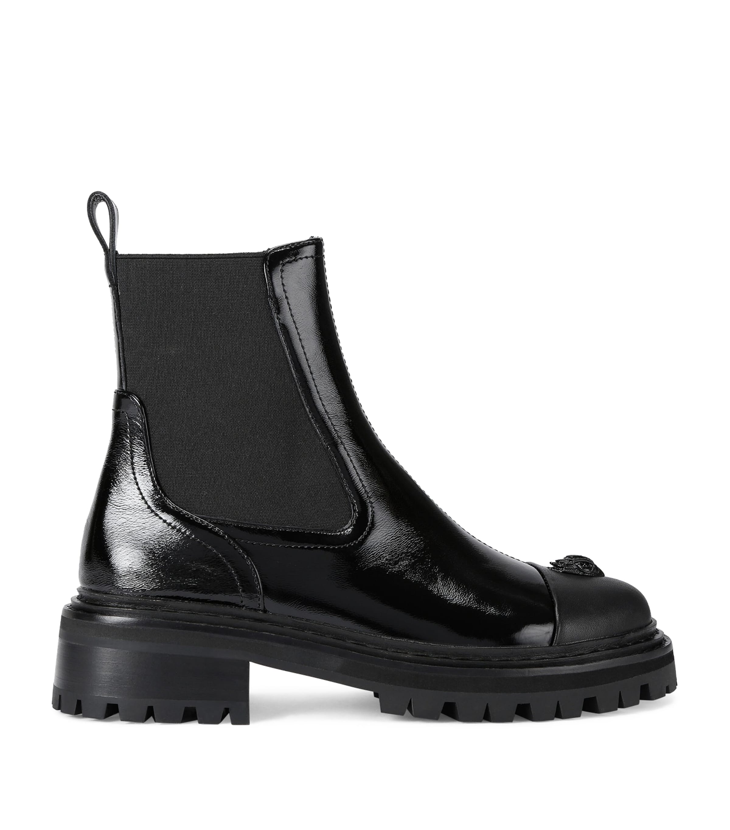 Kurt Geiger Sloane Eagle-head Chelsea Boot In Black