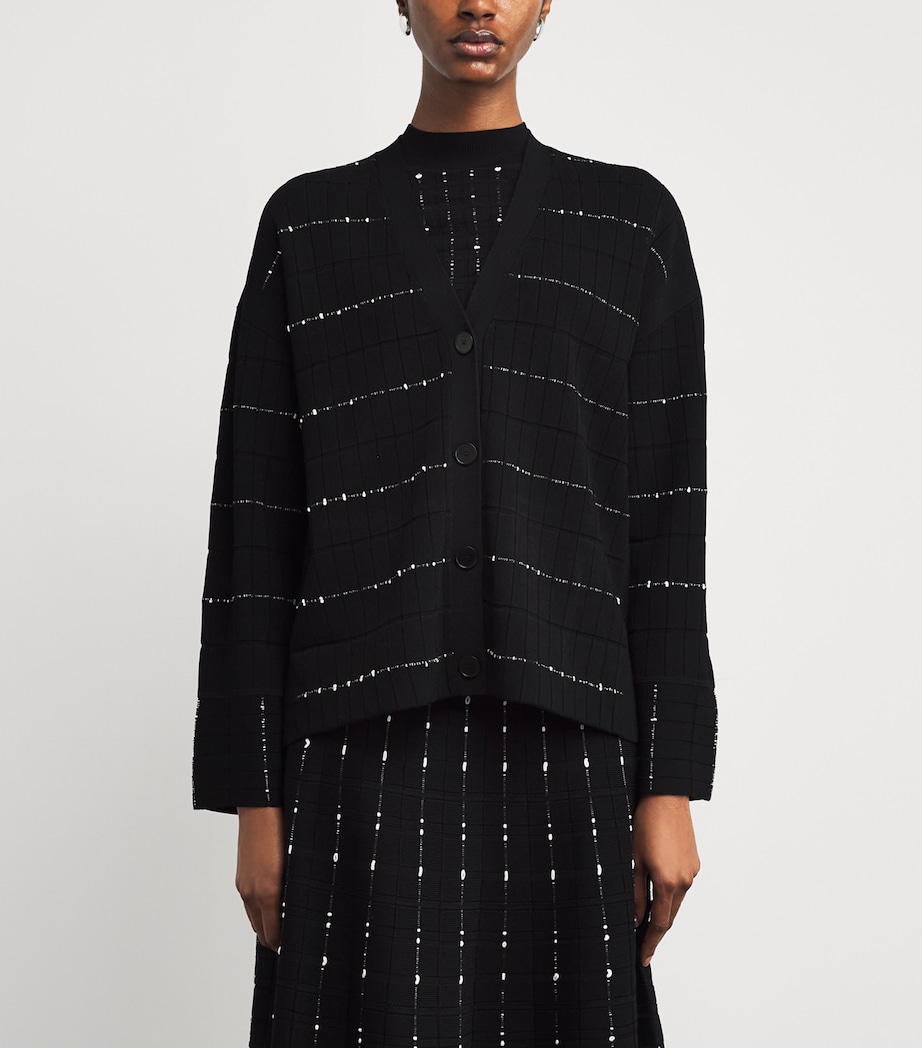 Fragmented Stripes Cardigan BLACK/IVORY Image 3