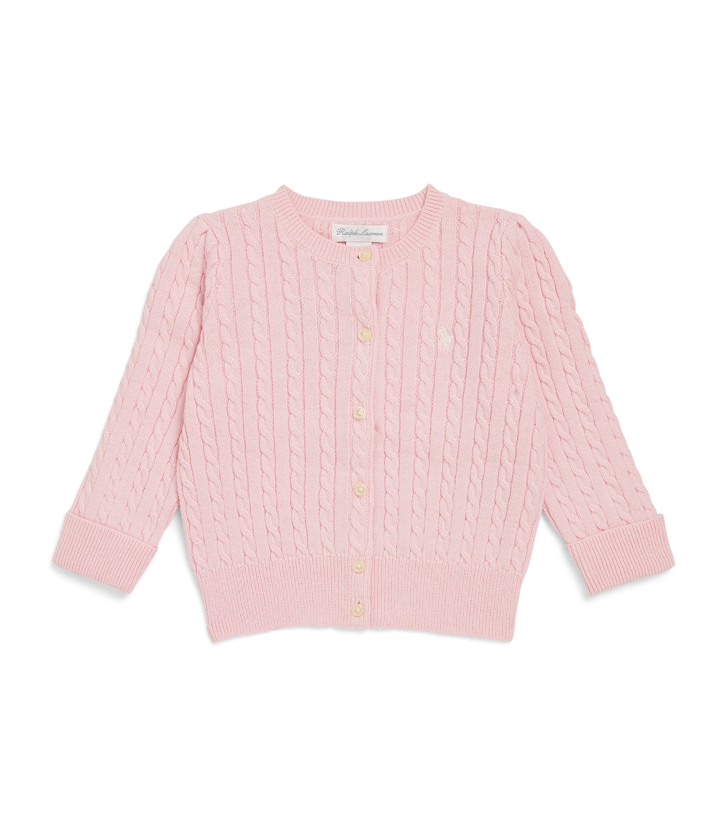 Polo Ralph Lauren Cotton Cable-knit Cardigan In Pink