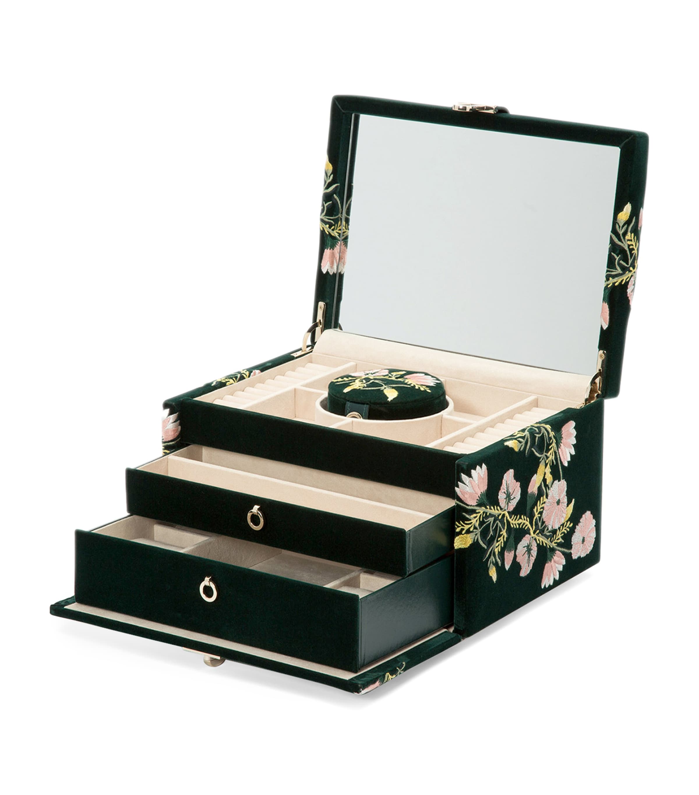 Medium Zoe Jewellery Box FOREST GREEN Image 6