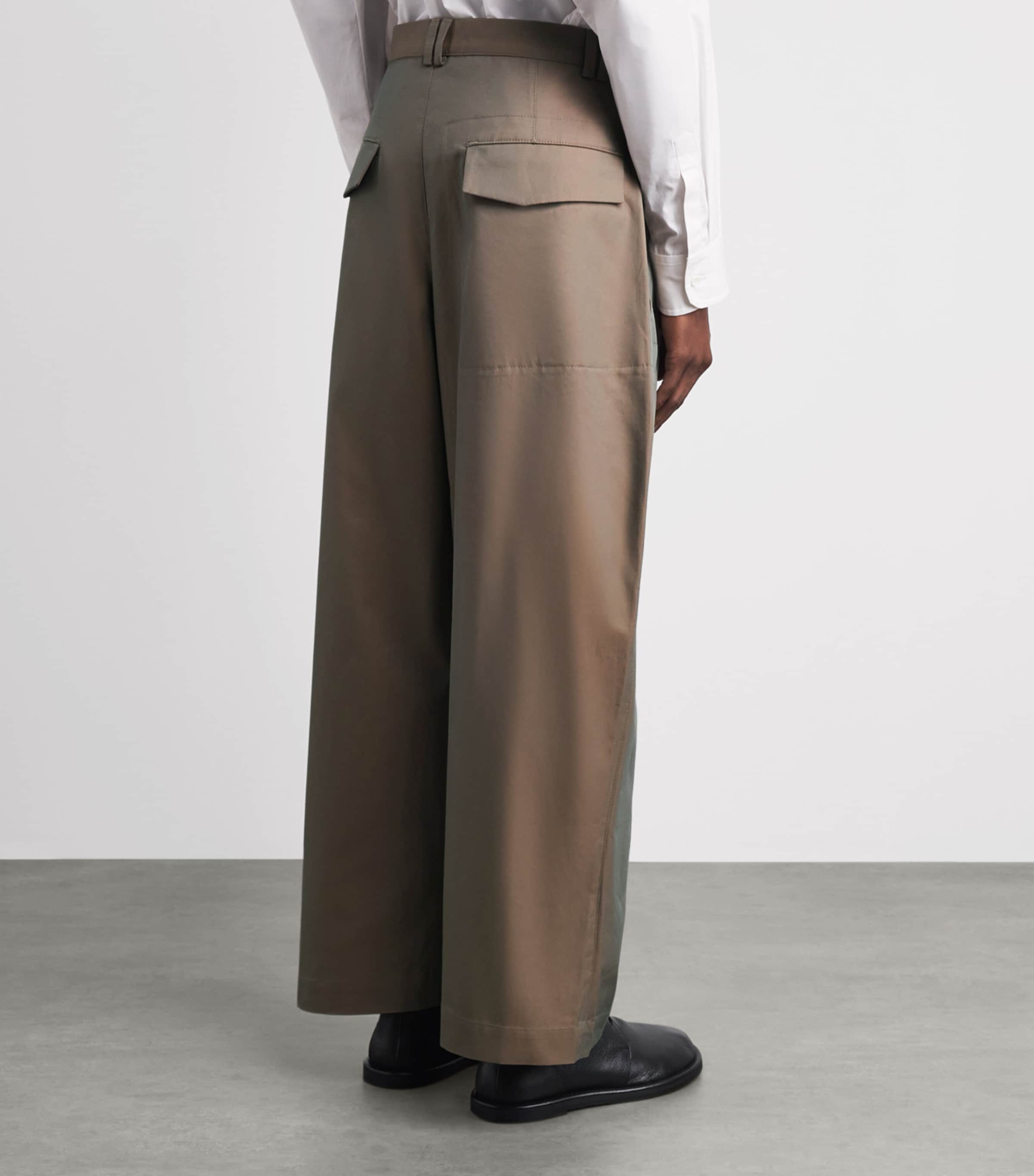 Sage Nation Mens Bebington Wide-Leg Trousers Tropical Taupe Image 5