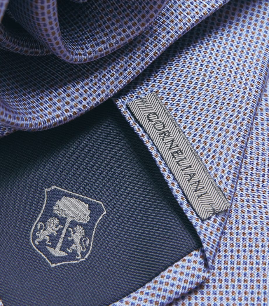 Corneliani Silk Patterned Tie Navy Blue Image 3