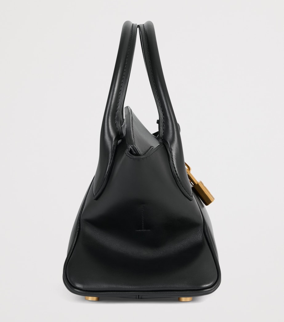 Balmain Womens Small Leather Pulse Day Top-Handle Bag Noir Image 6