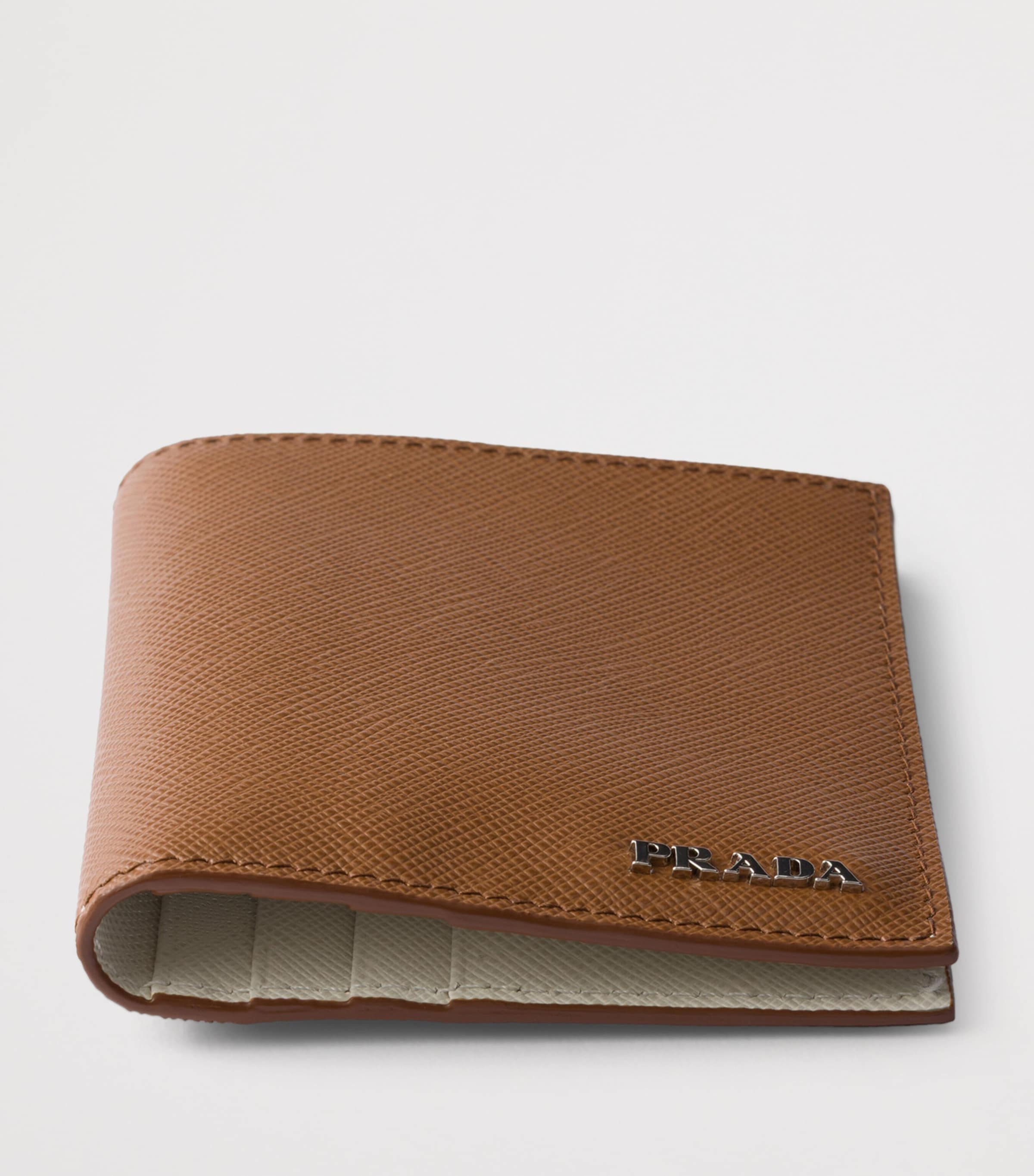 Prada Saffiano Leather Wallet Brown Image 4