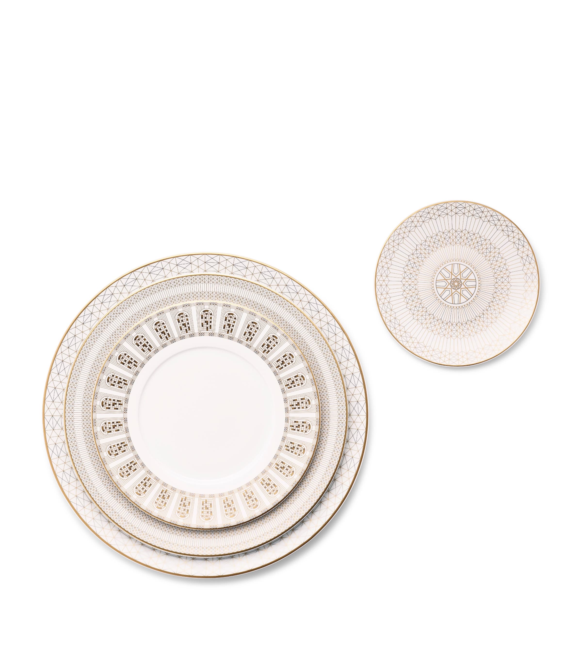 Set of 2 Arcadia Gold Dinner Plates (27cm) CLEAR Image 2