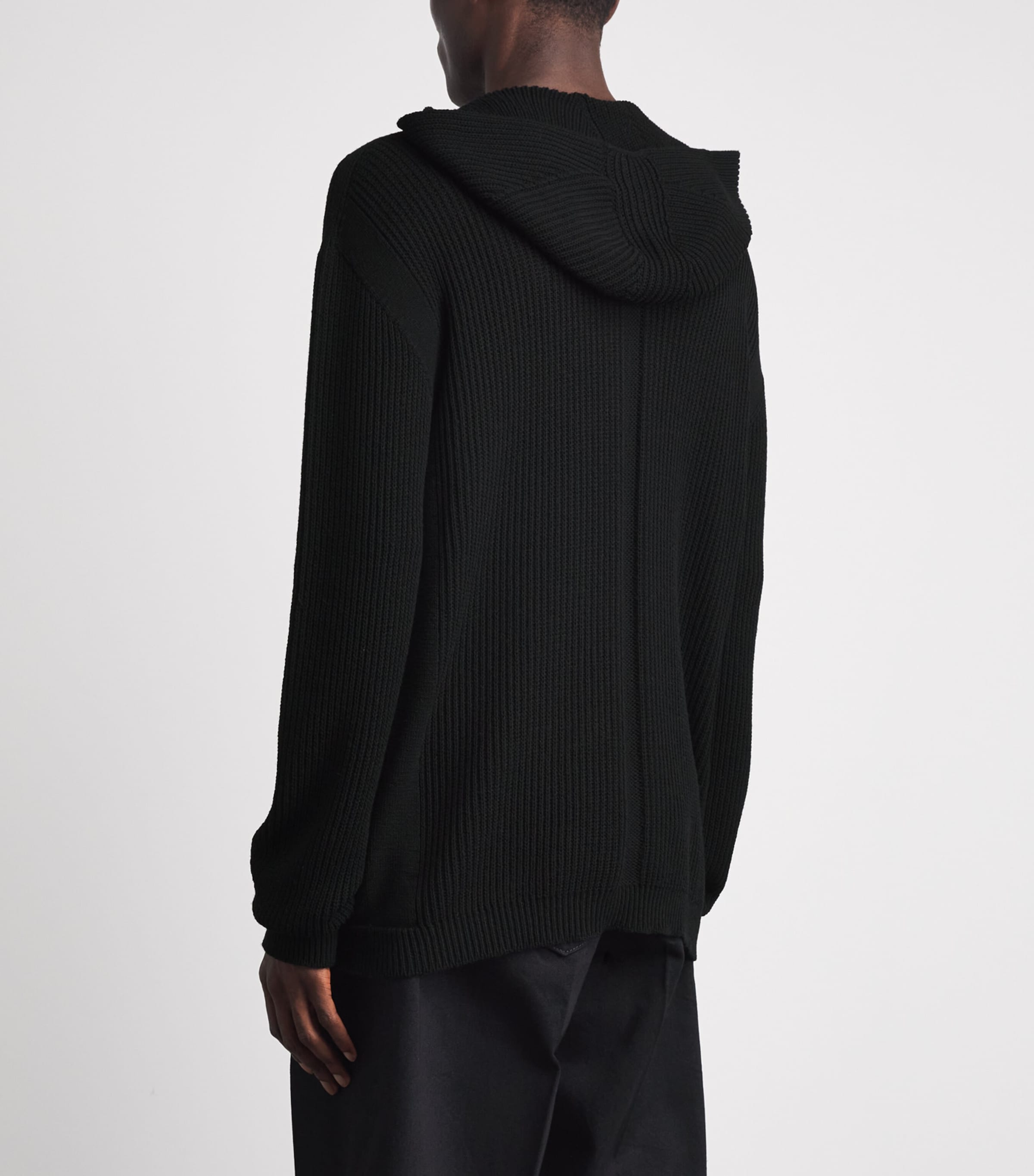 Rick Owens Mens Cashmere Zip-Up Hoodie Black Image 5