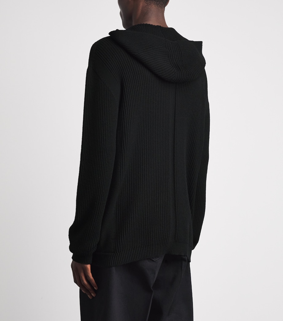 Rick Owens Mens Cashmere Zip-Up Hoodie Black Image 5