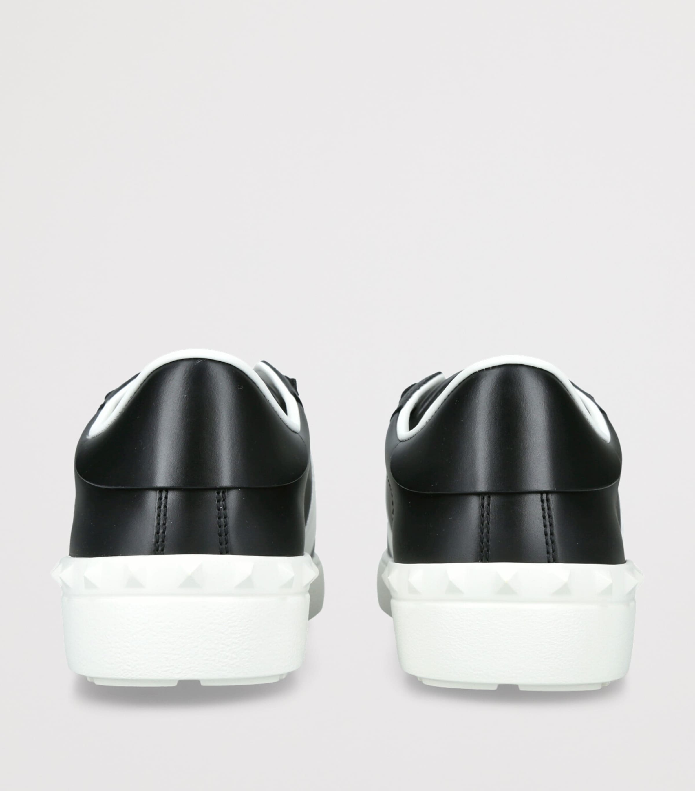 Leather Open Sneakers BLK/WHITE Image 2