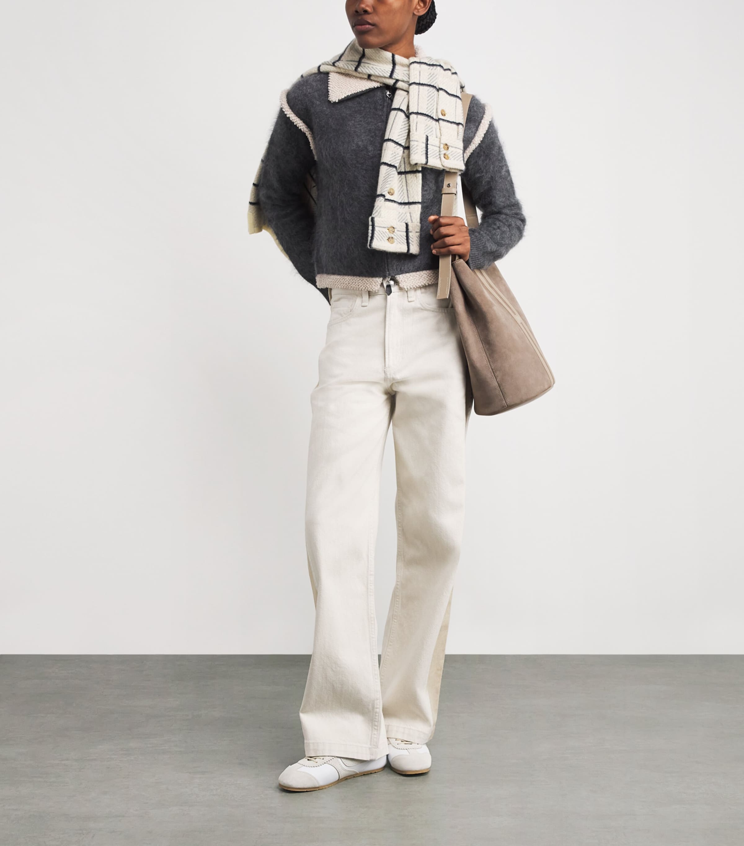 Medium Suede Shoulder Bag NEUTRAL Image 5