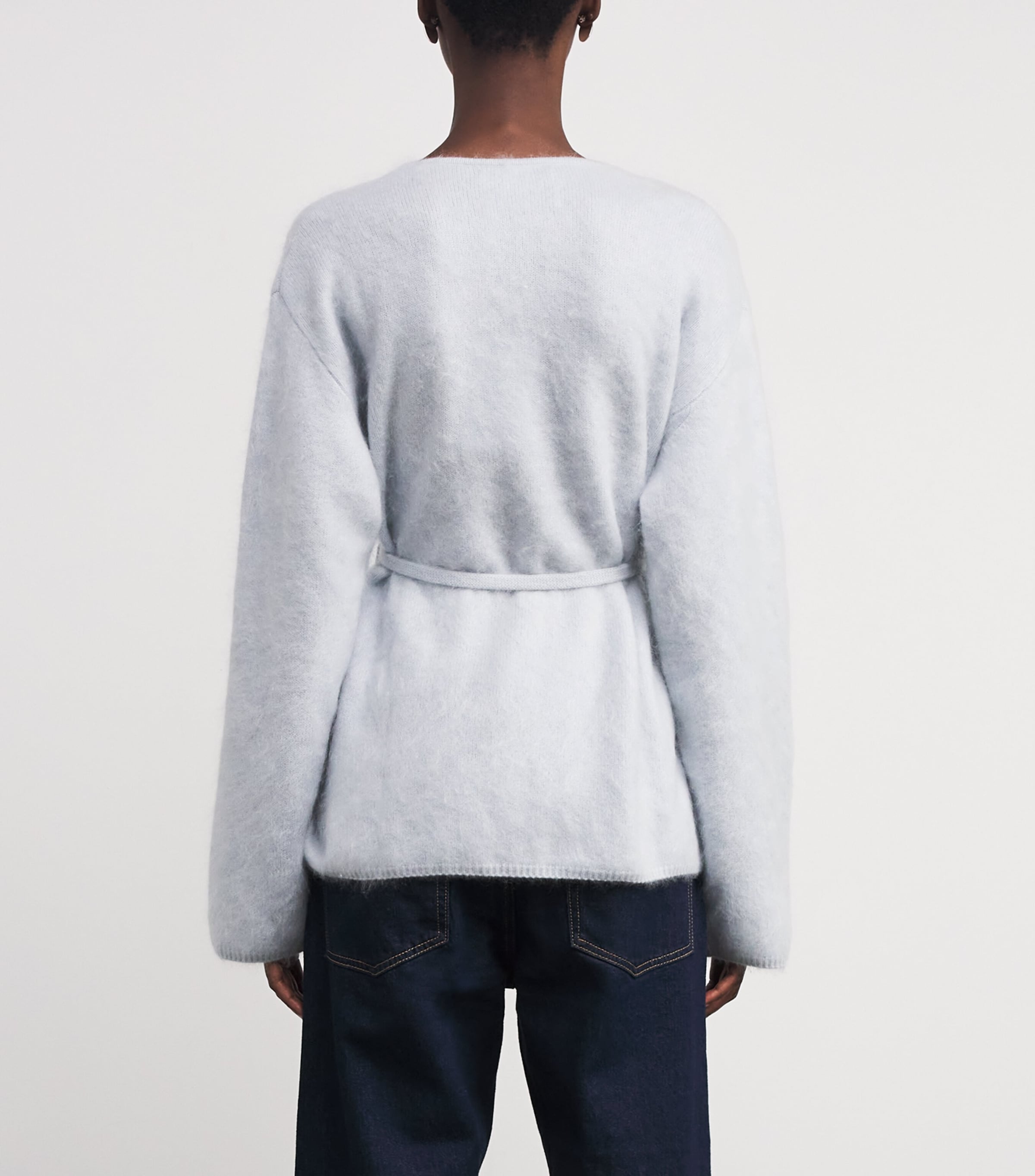 Brushed Cashmere Cardigan LIGHT BLUE Image 4