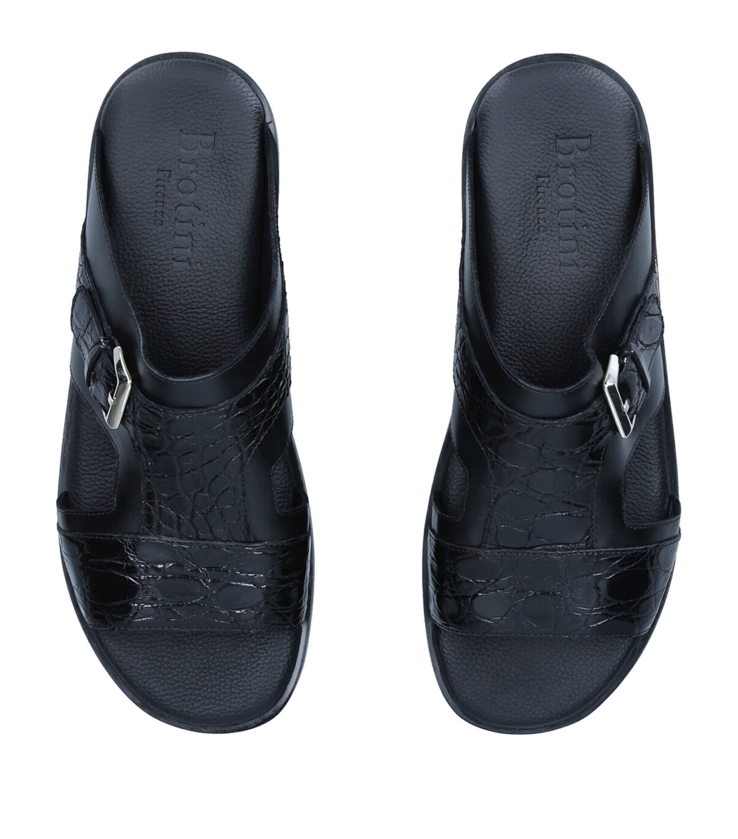 Brotini Leather Buckle-Detail Sandals Black Image 4