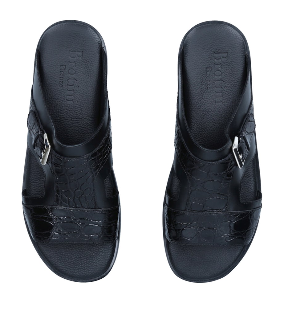 Brotini Leather Buckle-Detail Sandals Black Image 4