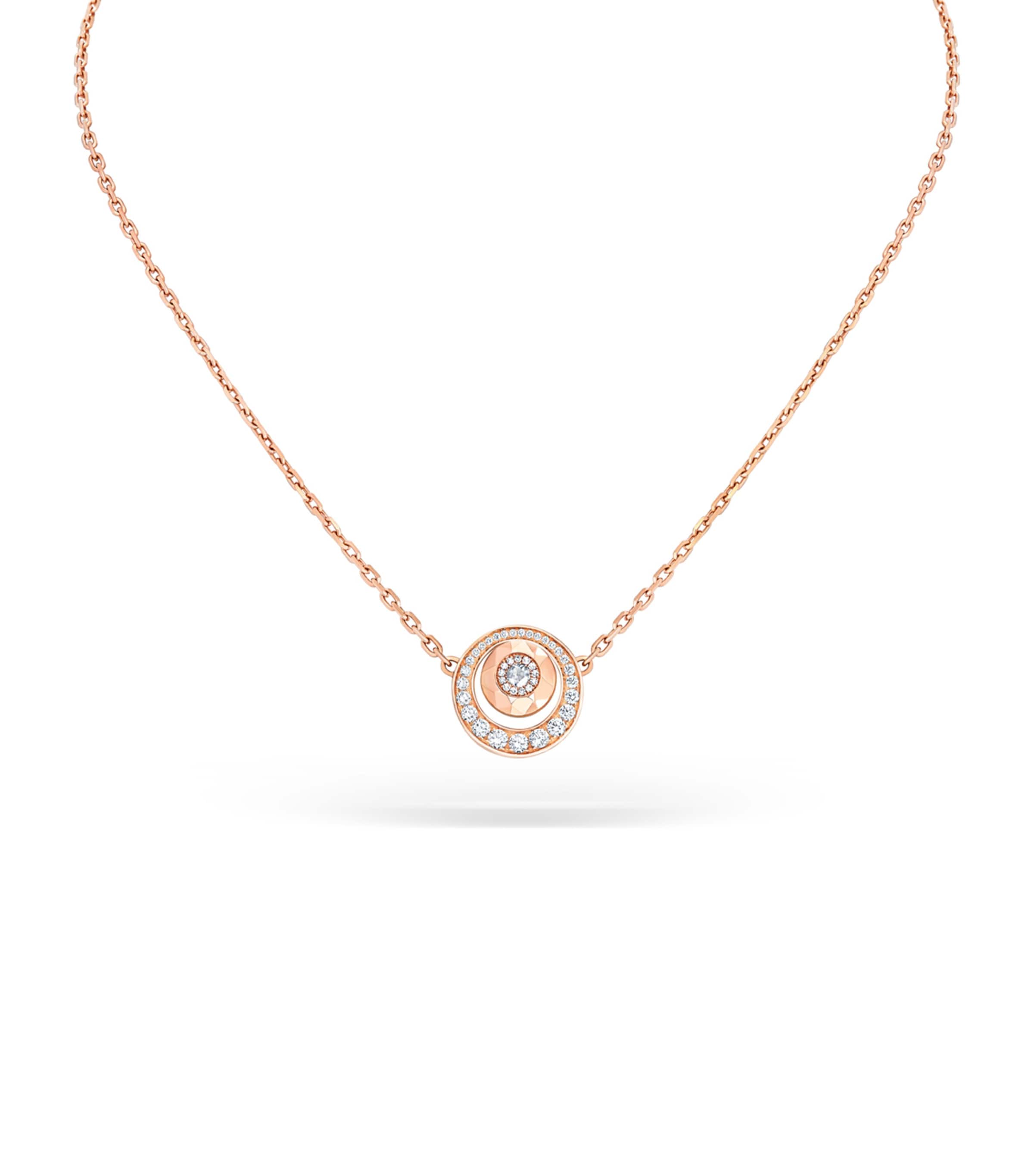 David Morris Rose Gold And Diamond Rose Cut Forever Necklace