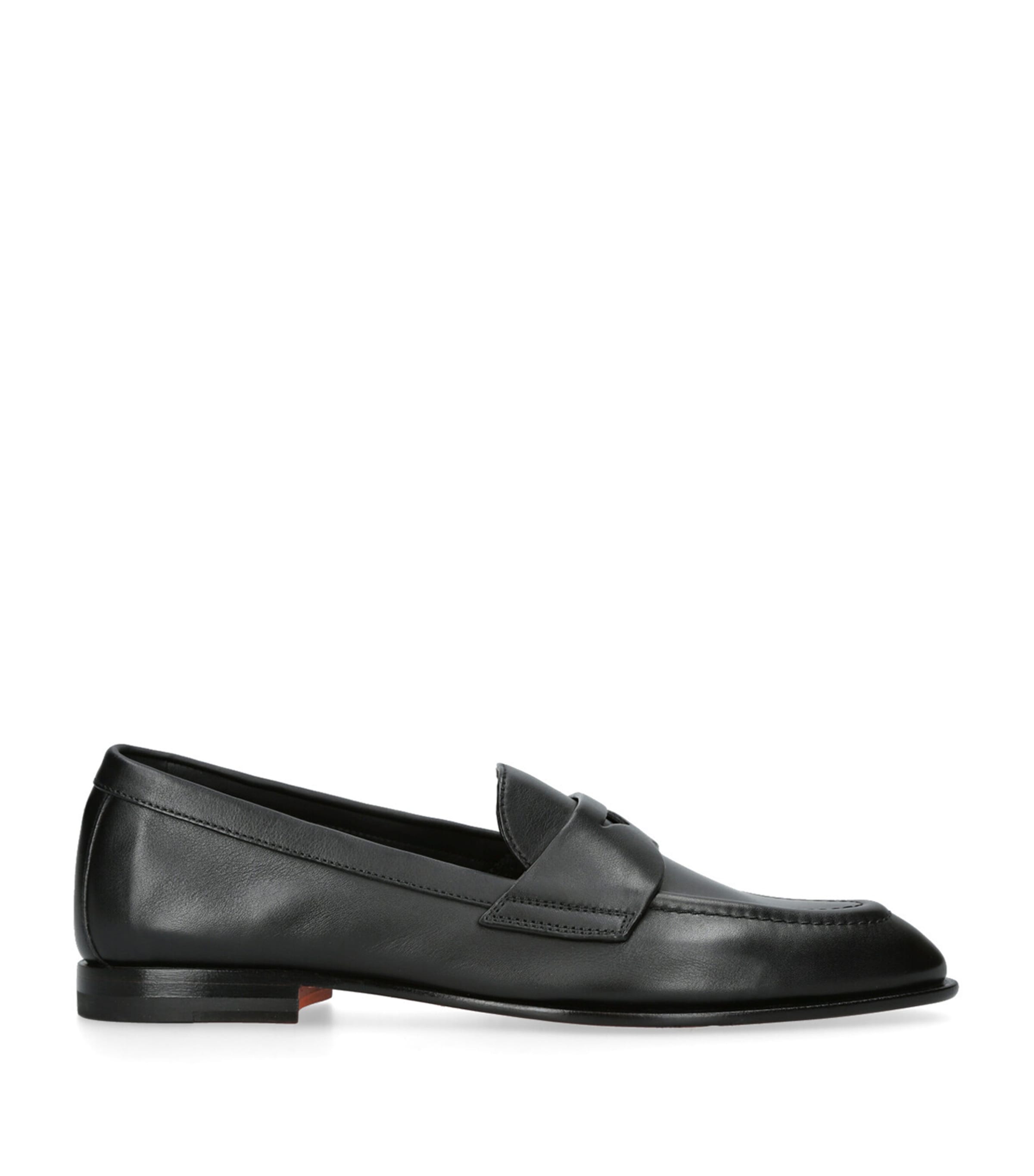 Santoni Leather Famed Loafers Black Image 1